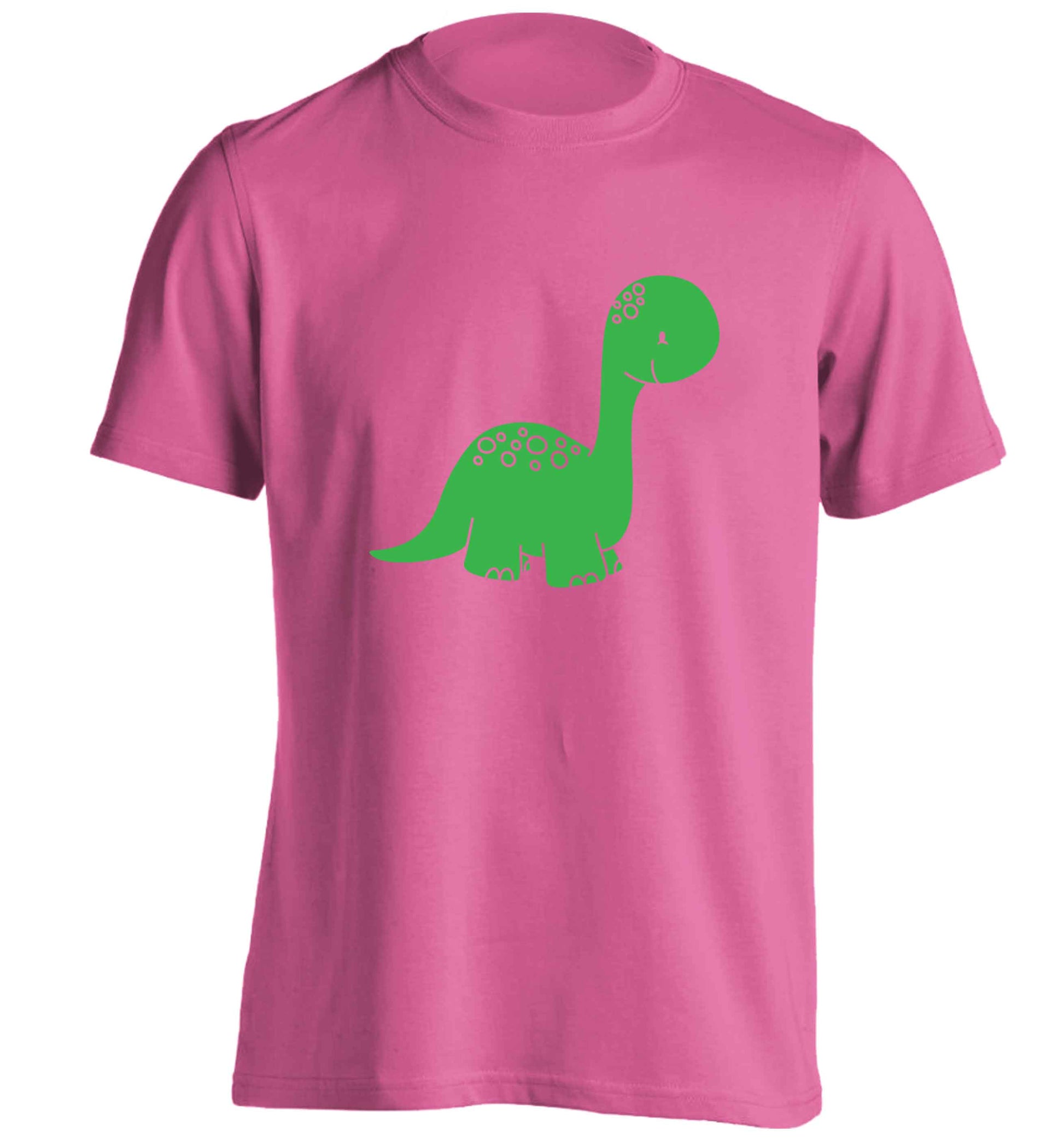 Dinosaur illustration adults unisex pink Tshirt 2XL