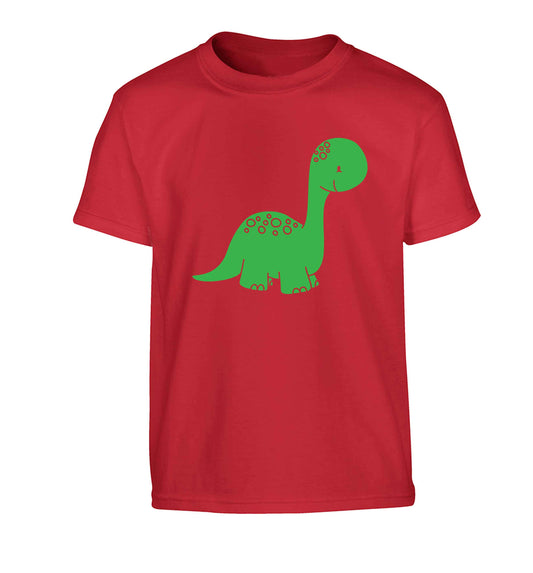 Dinosaur illustration Children's red Tshirt 12-13 Years