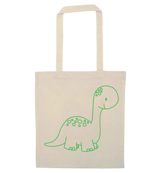 Dinosaur illustration natural tote bag