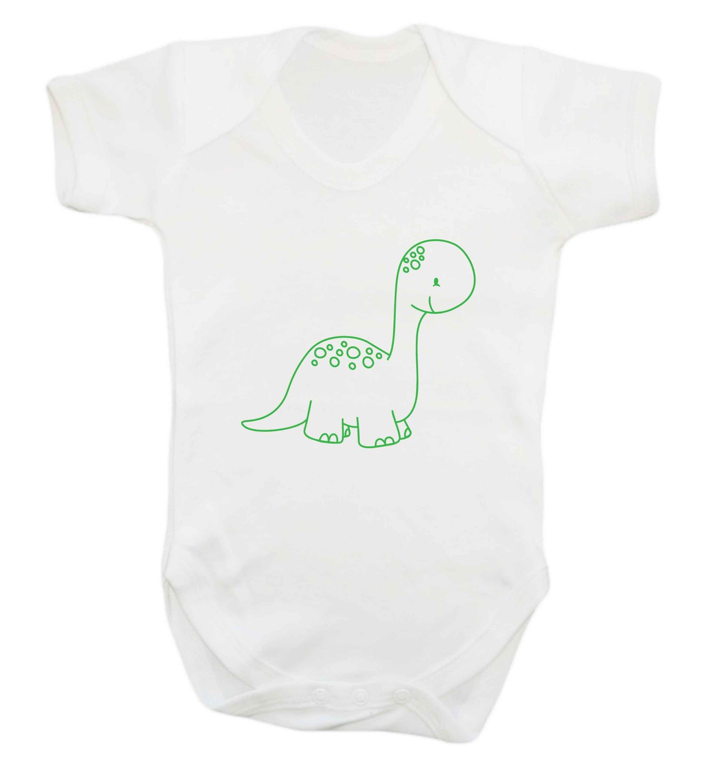 Dinosaur illustration baby vest white 18-24 months