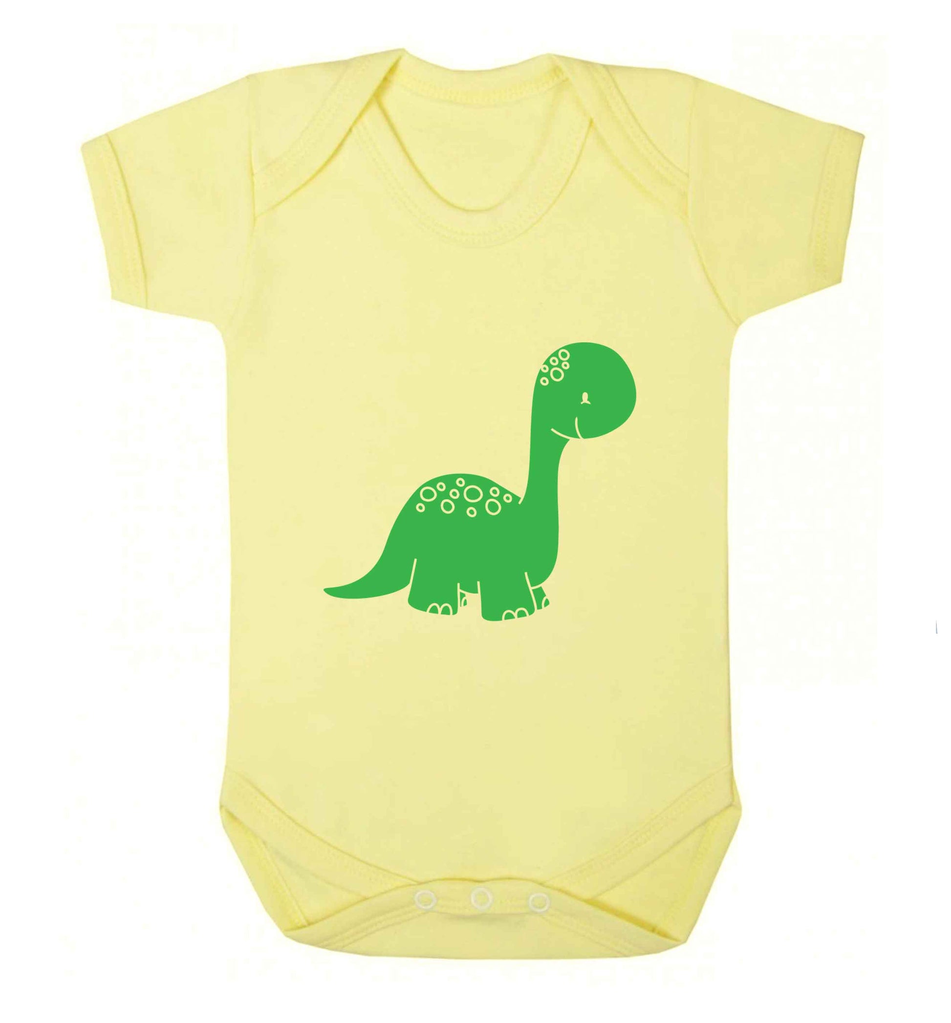 Dinosaur illustration baby vest pale yellow 18-24 months