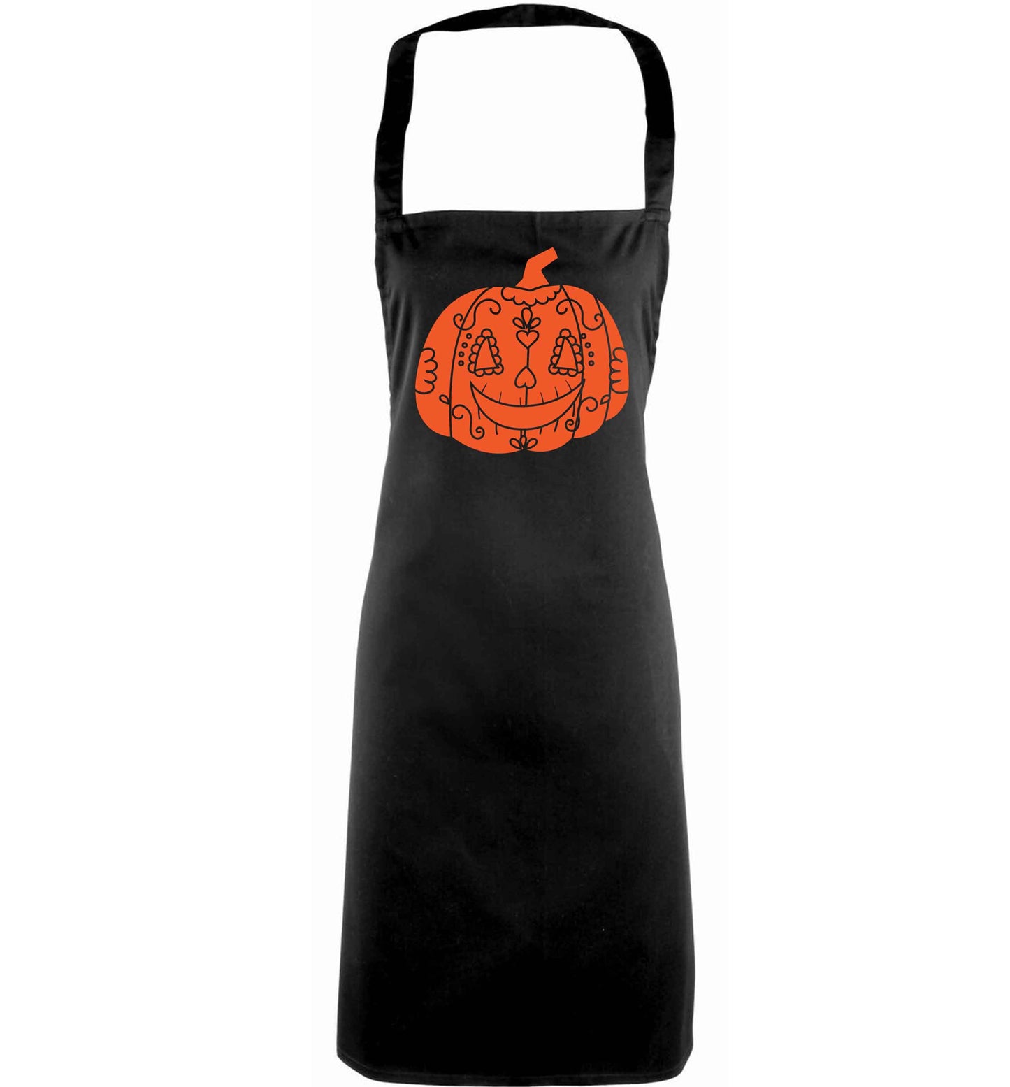 Pumpkin sugar skull adults black apron