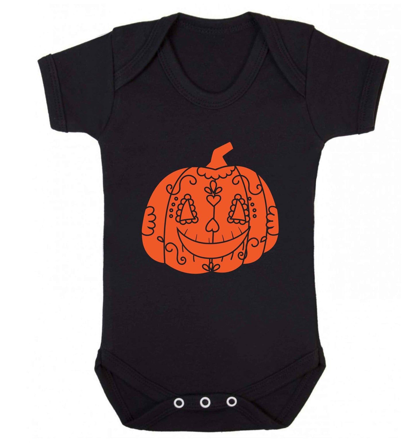 Pumpkin sugar skull baby vest black 18-24 months