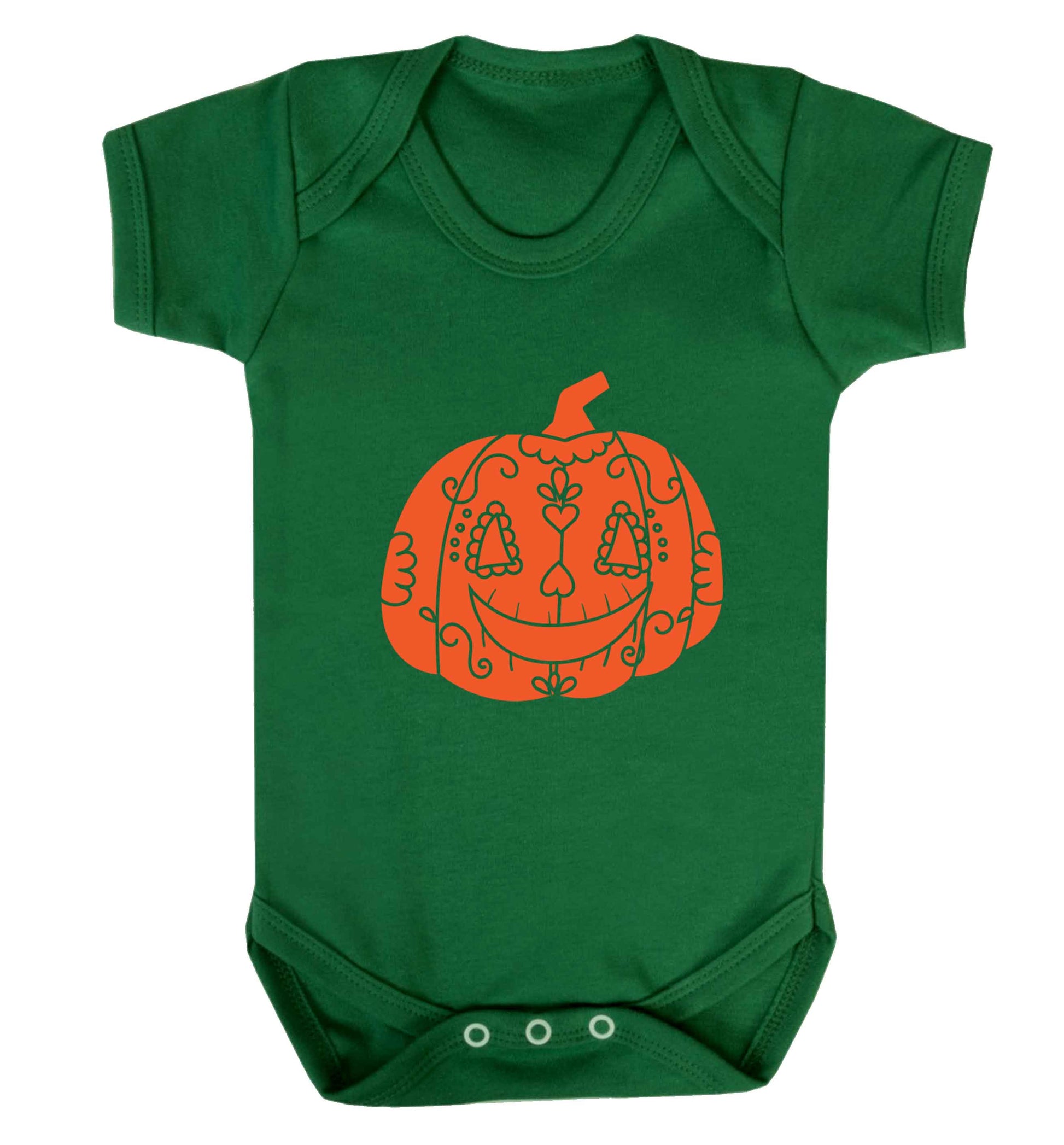 Pumpkin sugar skull baby vest green 18-24 months