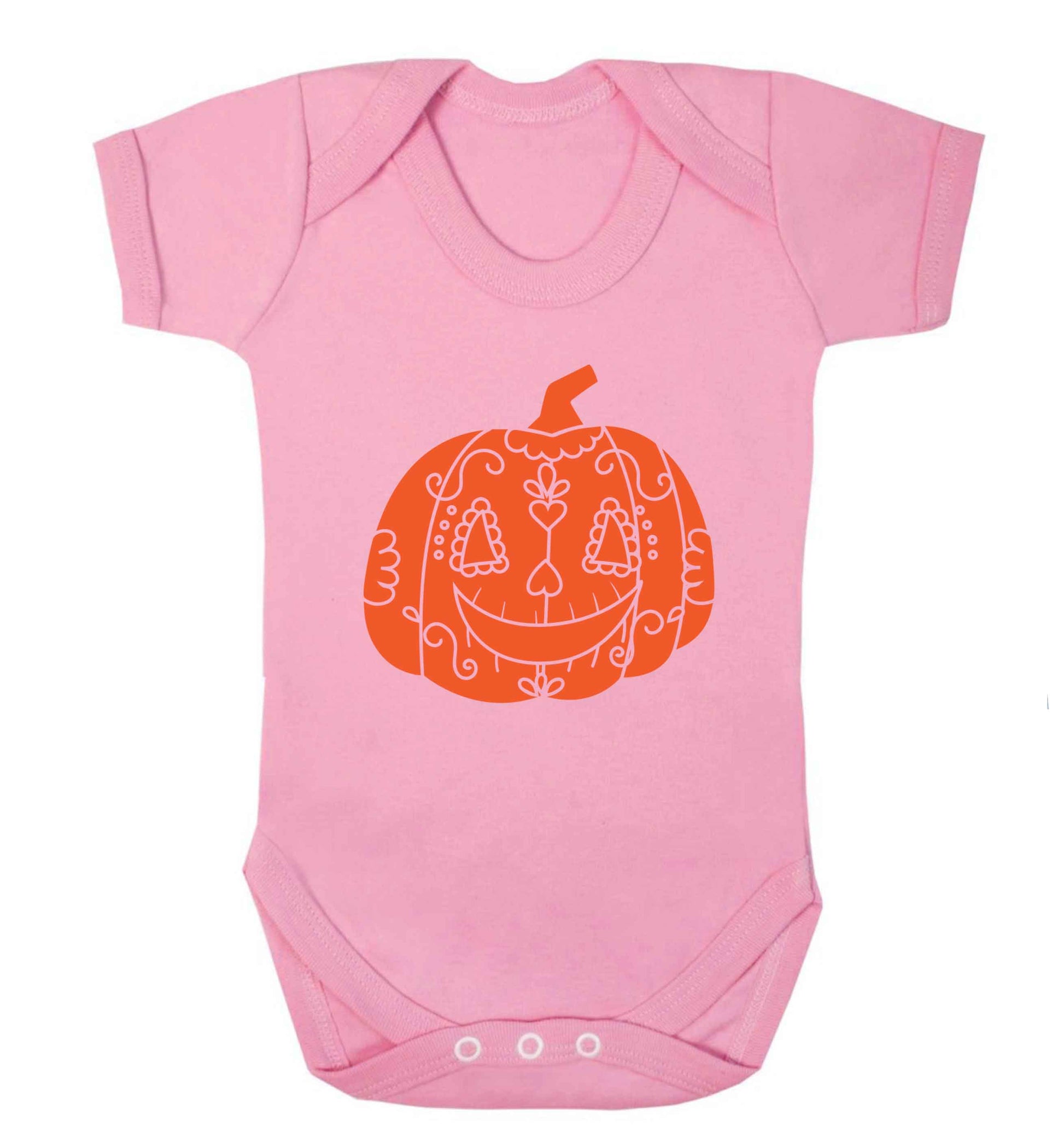 Pumpkin sugar skull baby vest pale pink 18-24 months