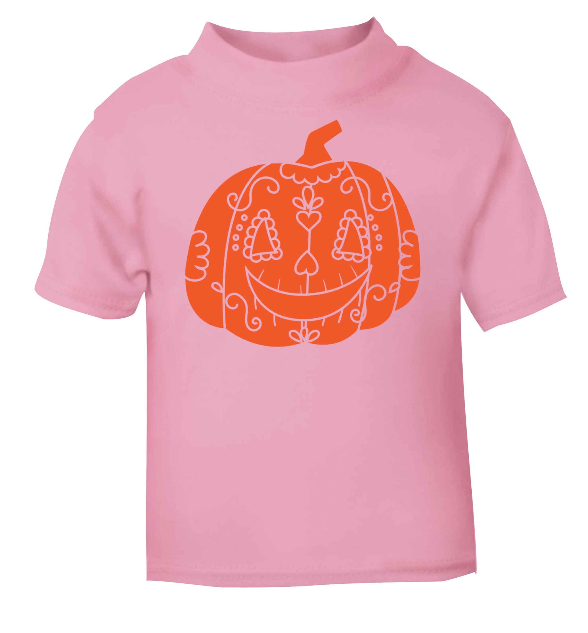 Pumpkin sugar skull light pink baby toddler Tshirt 2 Years