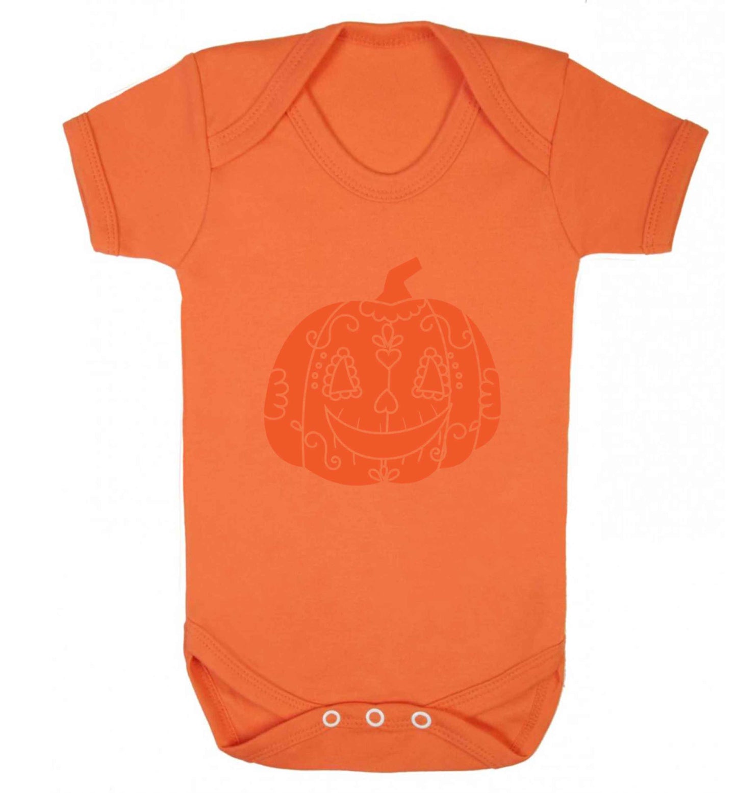 Pumpkin sugar skull baby vest orange 18-24 months