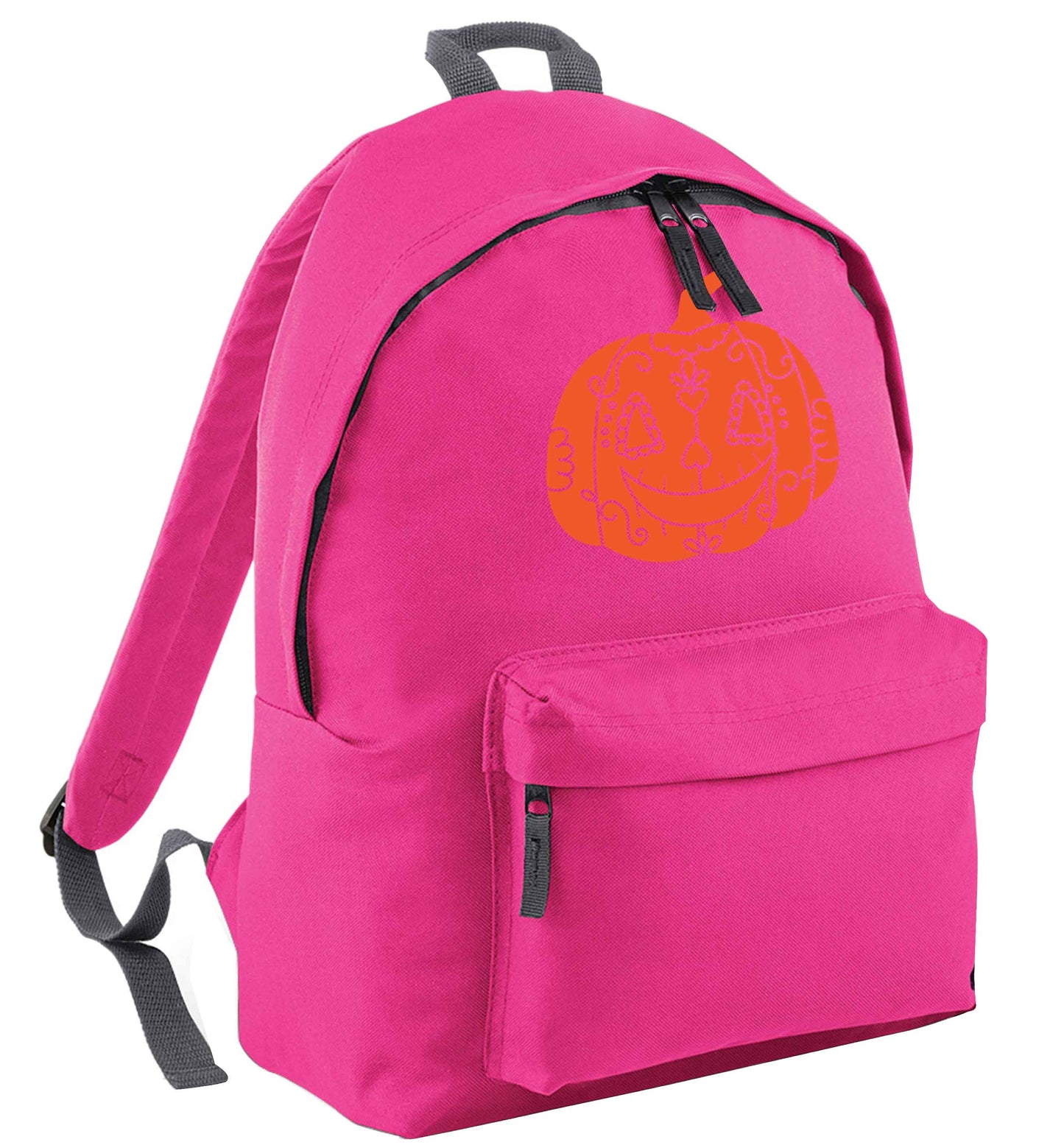 Pumpkin sugar skull pink adults backpack