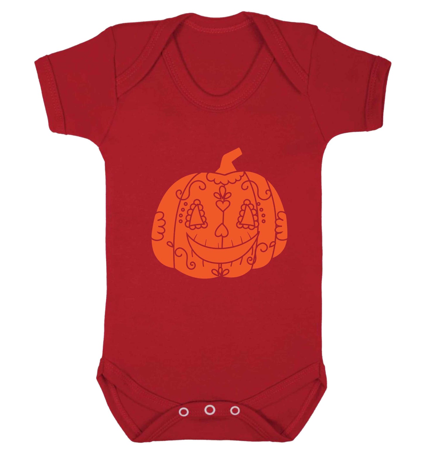 Pumpkin sugar skull baby vest red 18-24 months