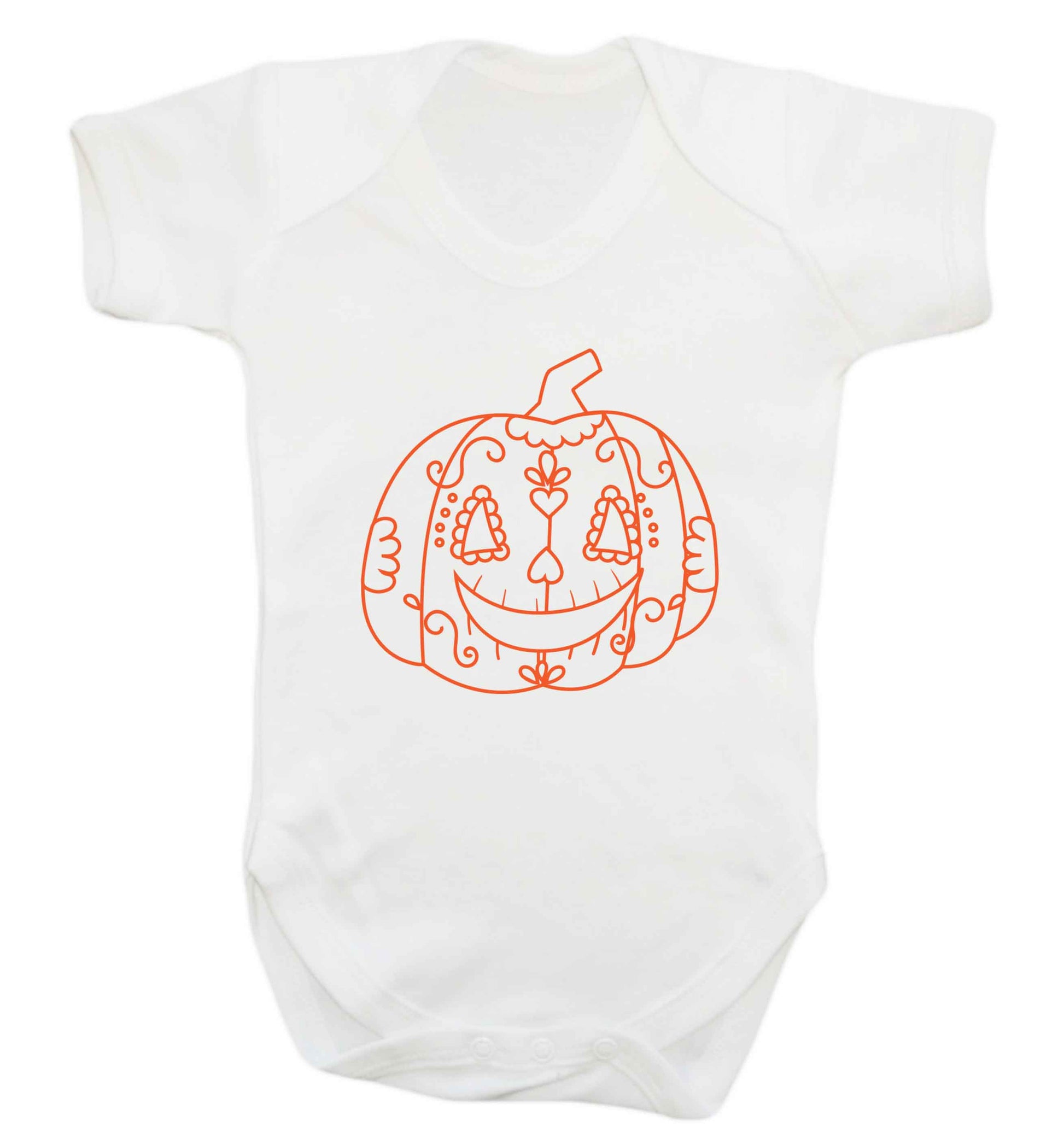 Pumpkin sugar skull baby vest white 18-24 months