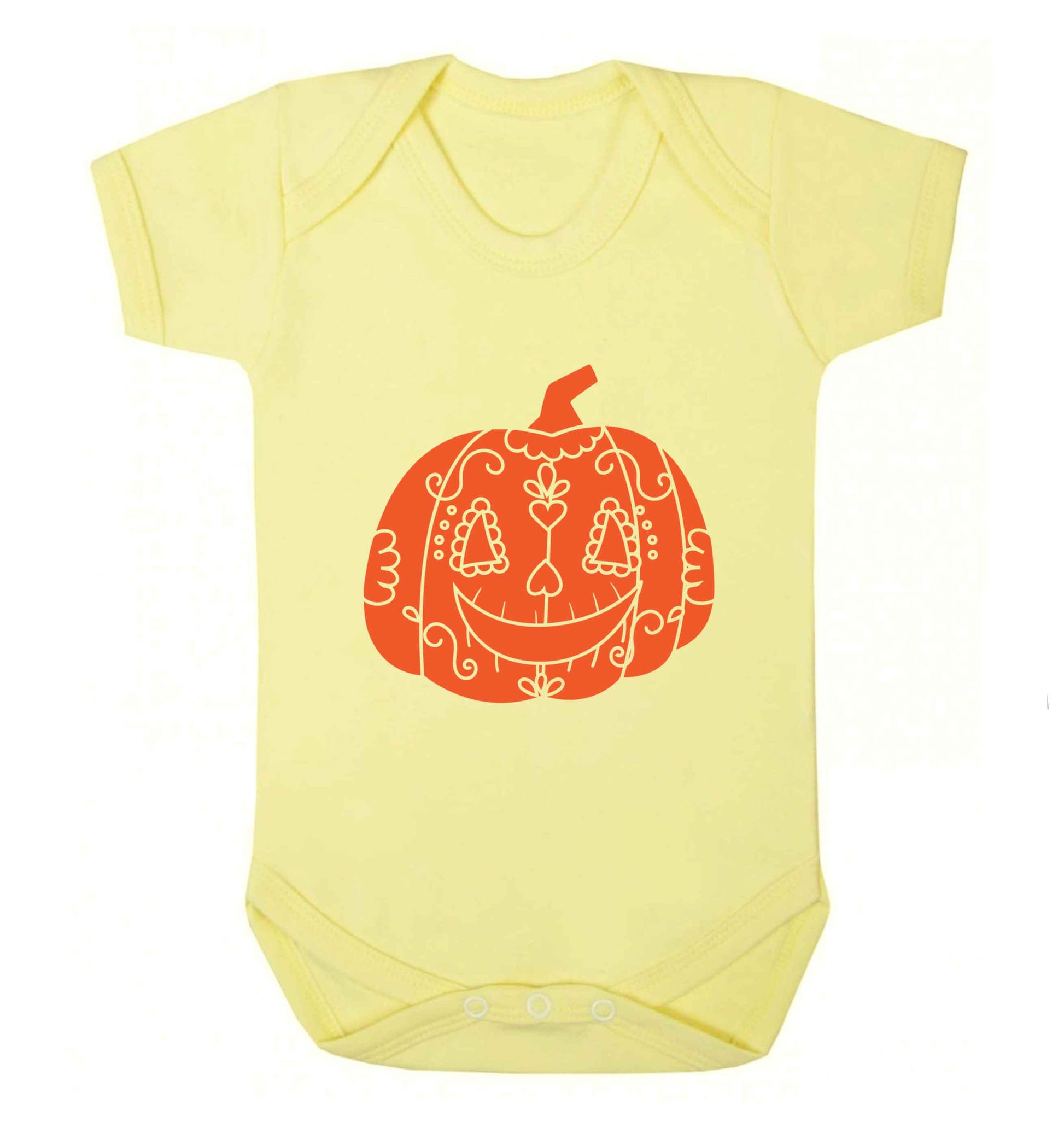 Pumpkin sugar skull baby vest pale yellow 18-24 months