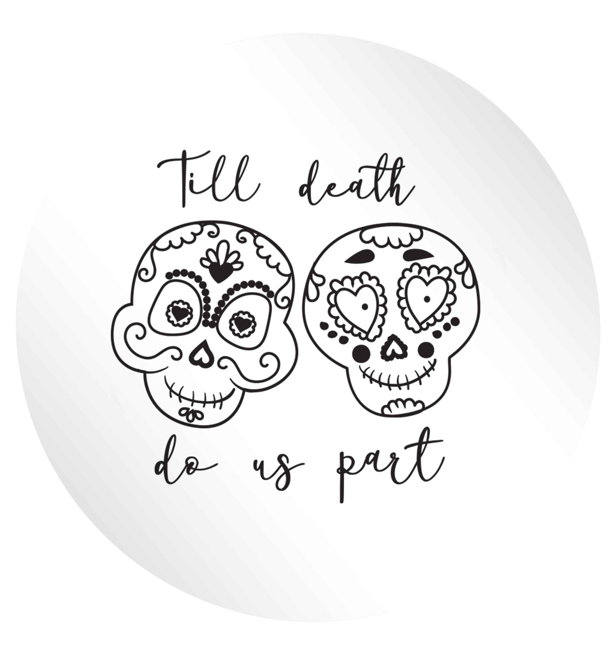 Till death do us part sugar skulls 24 @ 45mm matt circle stickers