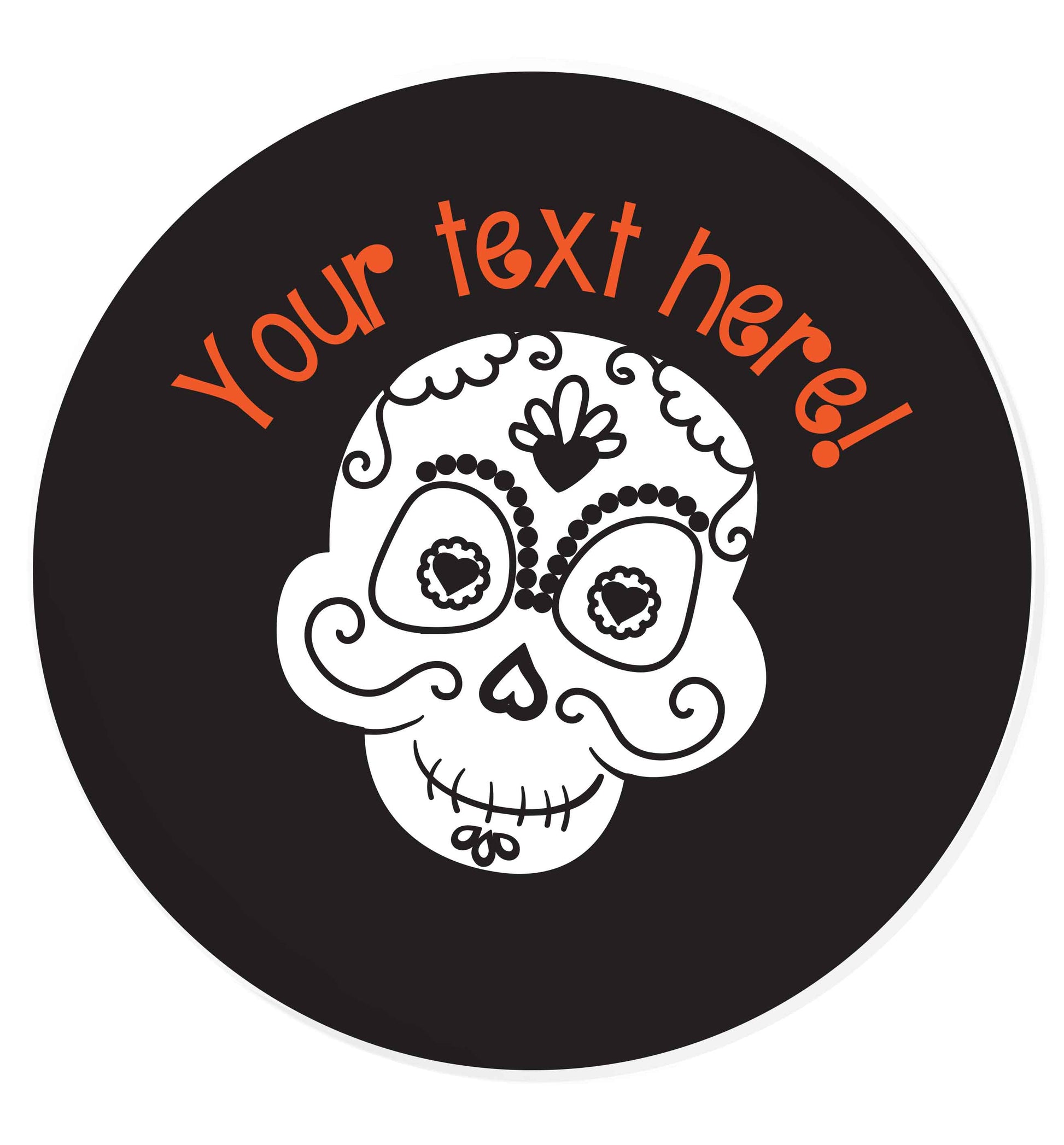 Male sugar skull - your text here 24 @ 45mm matt circle stickers