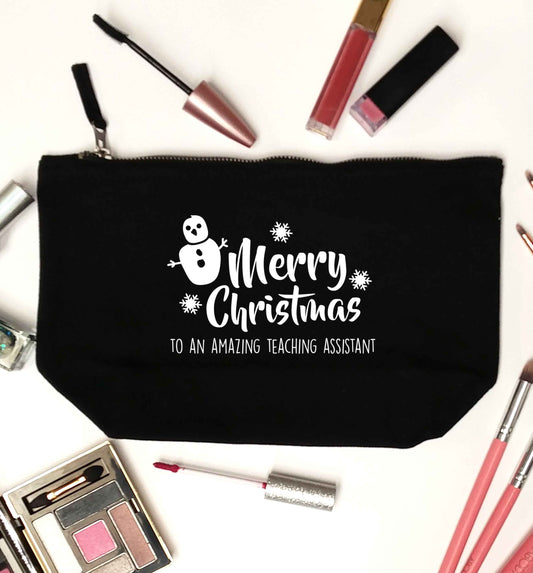 Merry christmas to my teacher black makeup bag