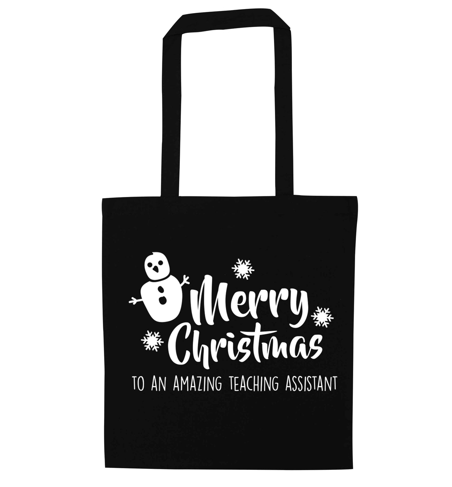 Merry christmas to my teacher black tote bag