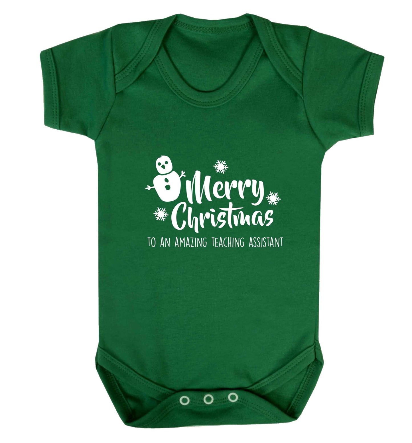 Merry christmas to my teacher baby vest green 18-24 months
