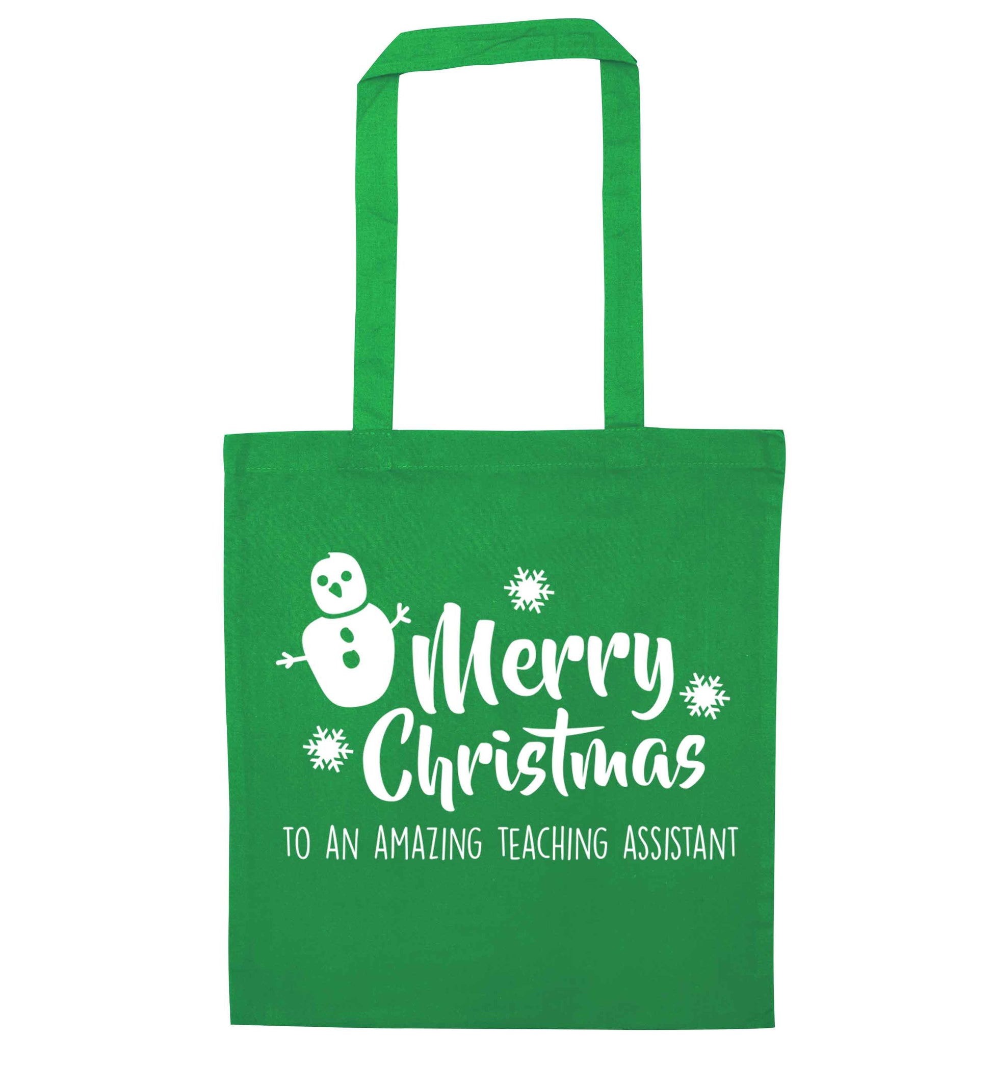 Merry christmas to my teacher green tote bag