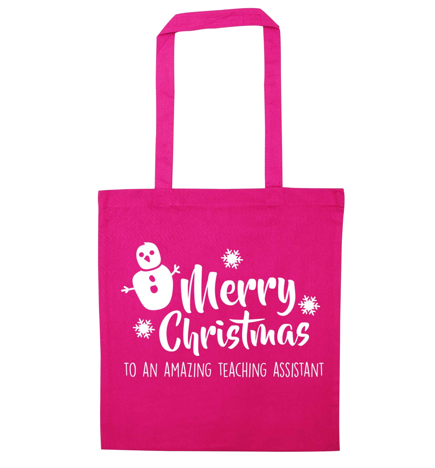 Merry christmas to my teacher pink tote bag