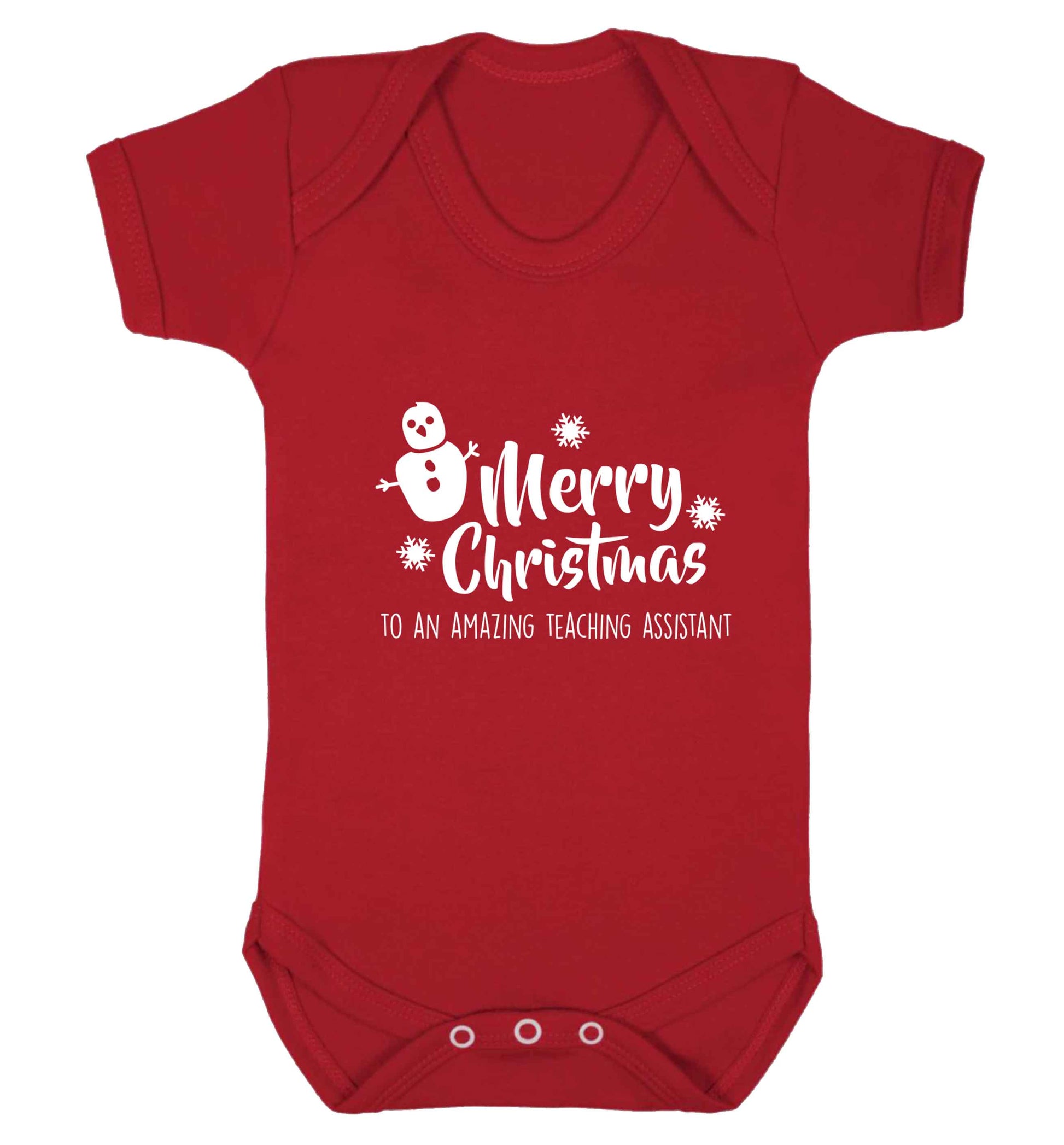 Merry christmas to my teacher baby vest red 18-24 months