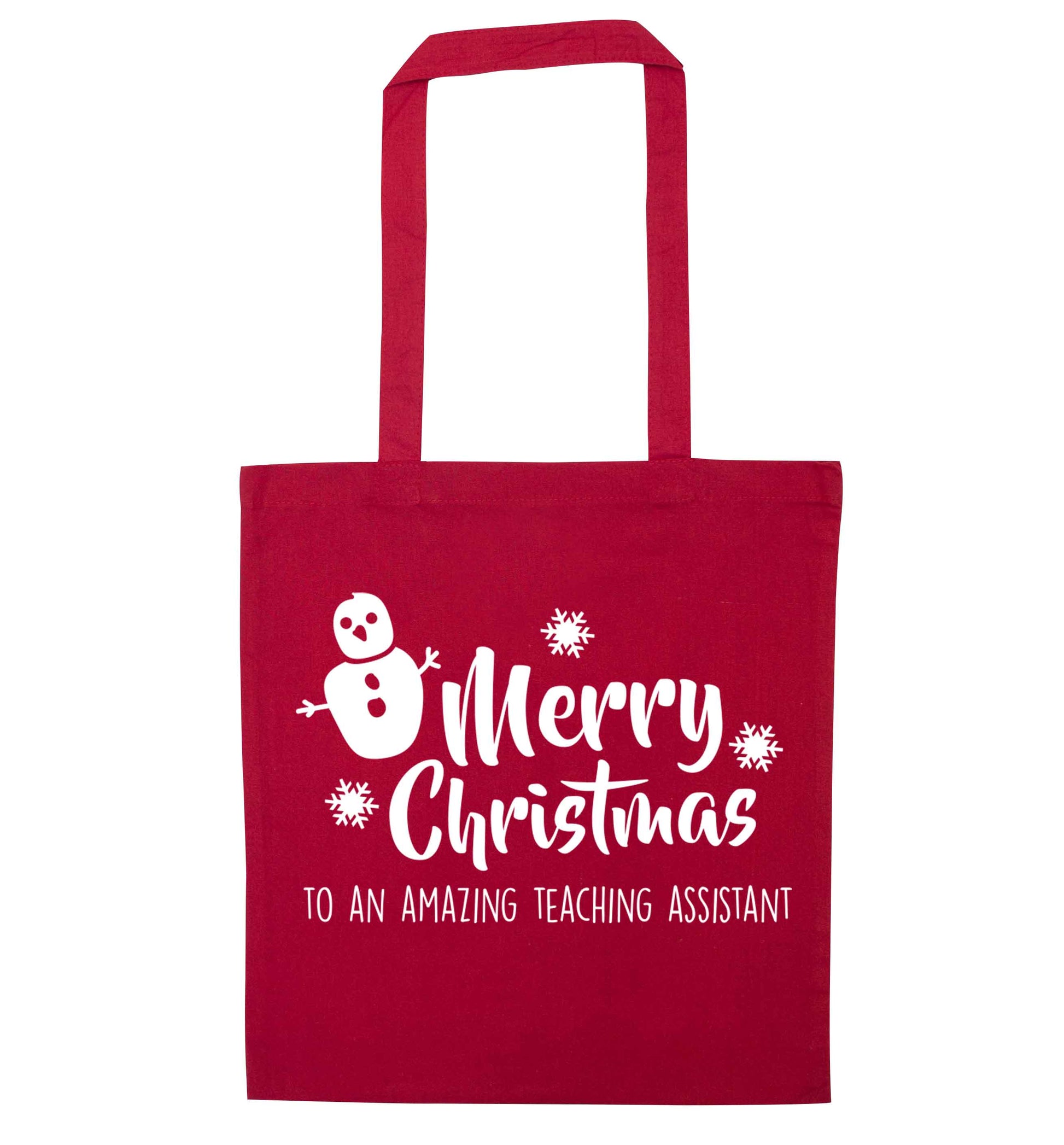 Merry christmas to my teacher red tote bag