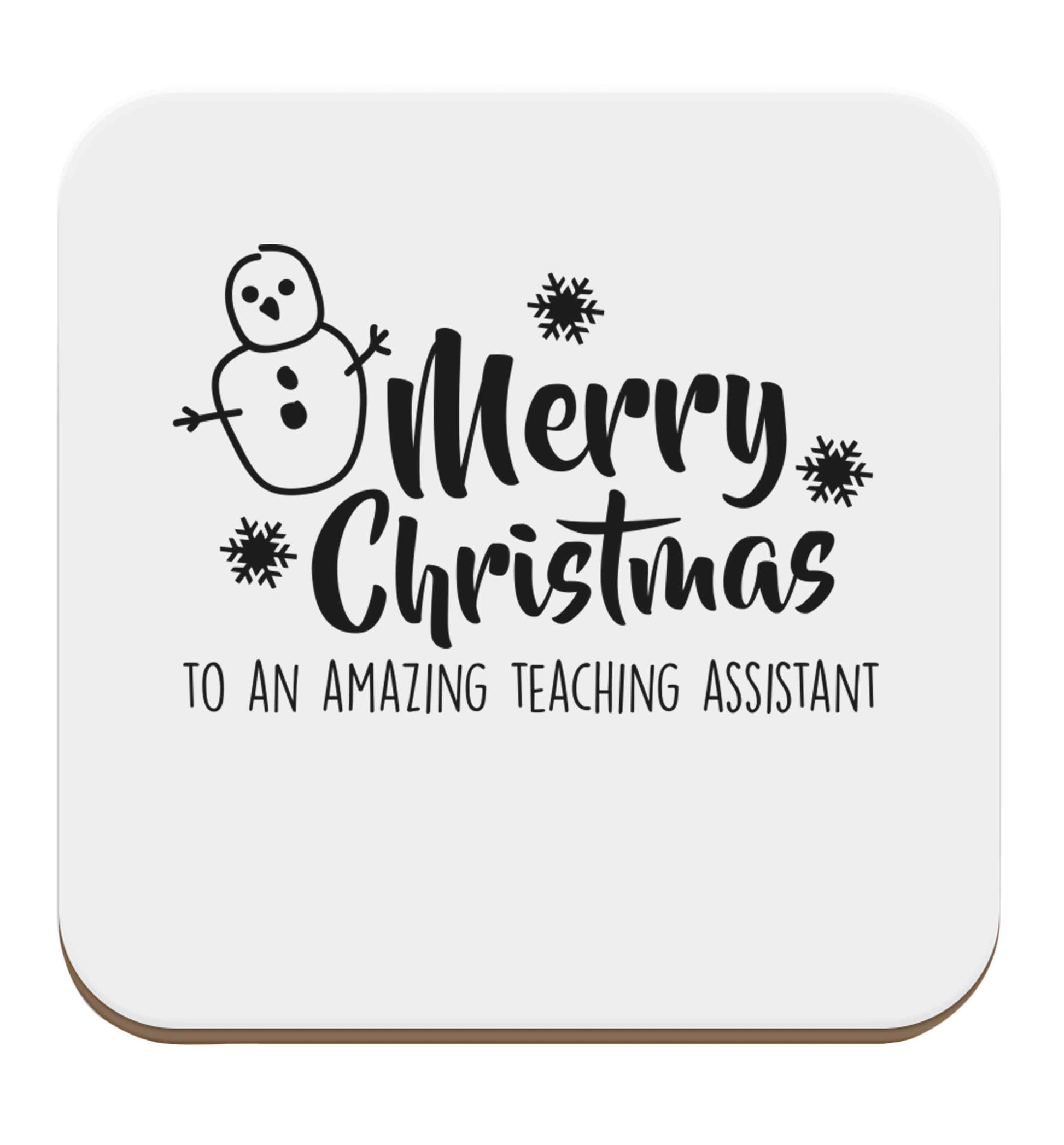 Merry christmas to my teacher set of four coasters