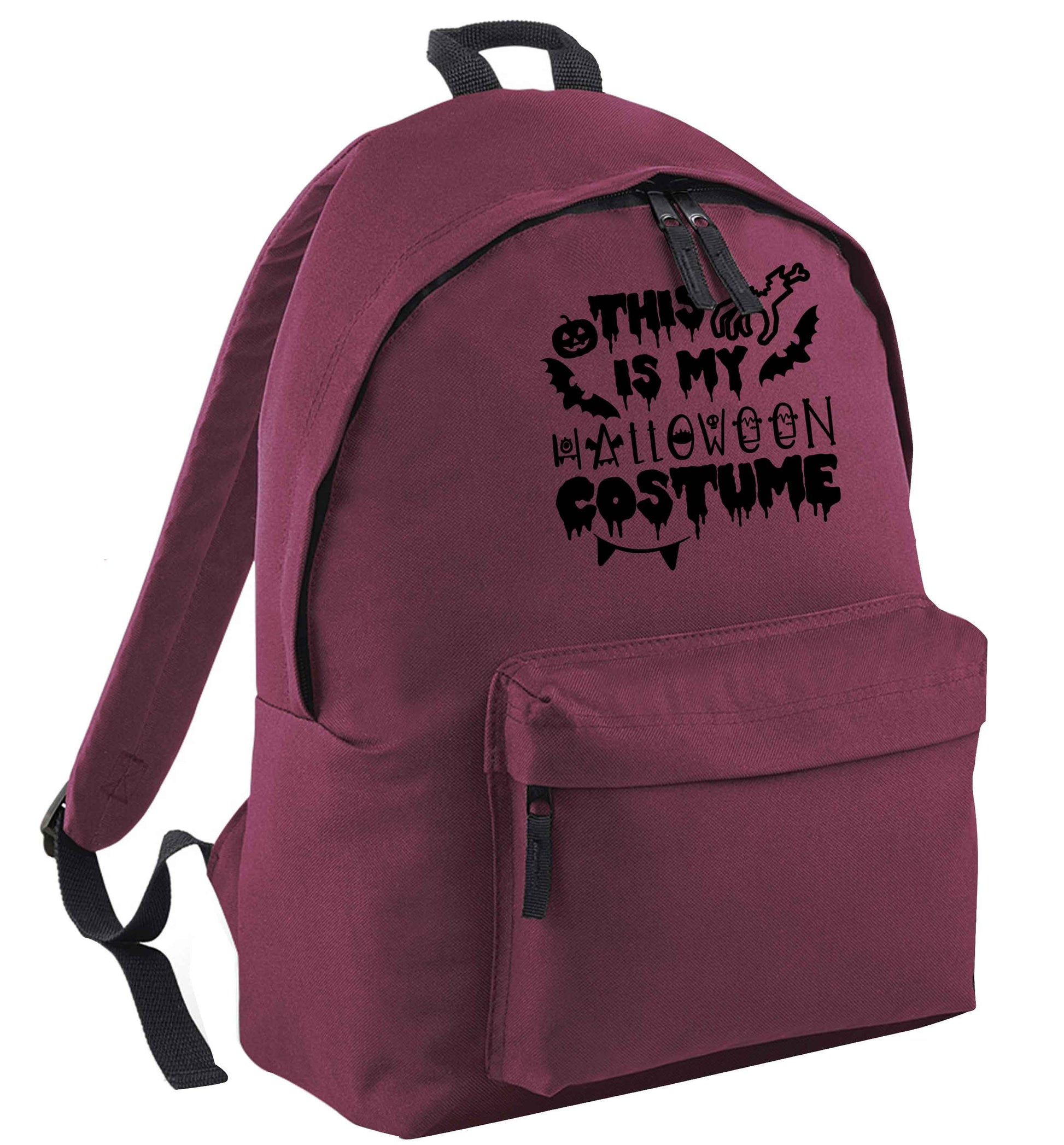 This is my halloween costume maroon adults backpack
