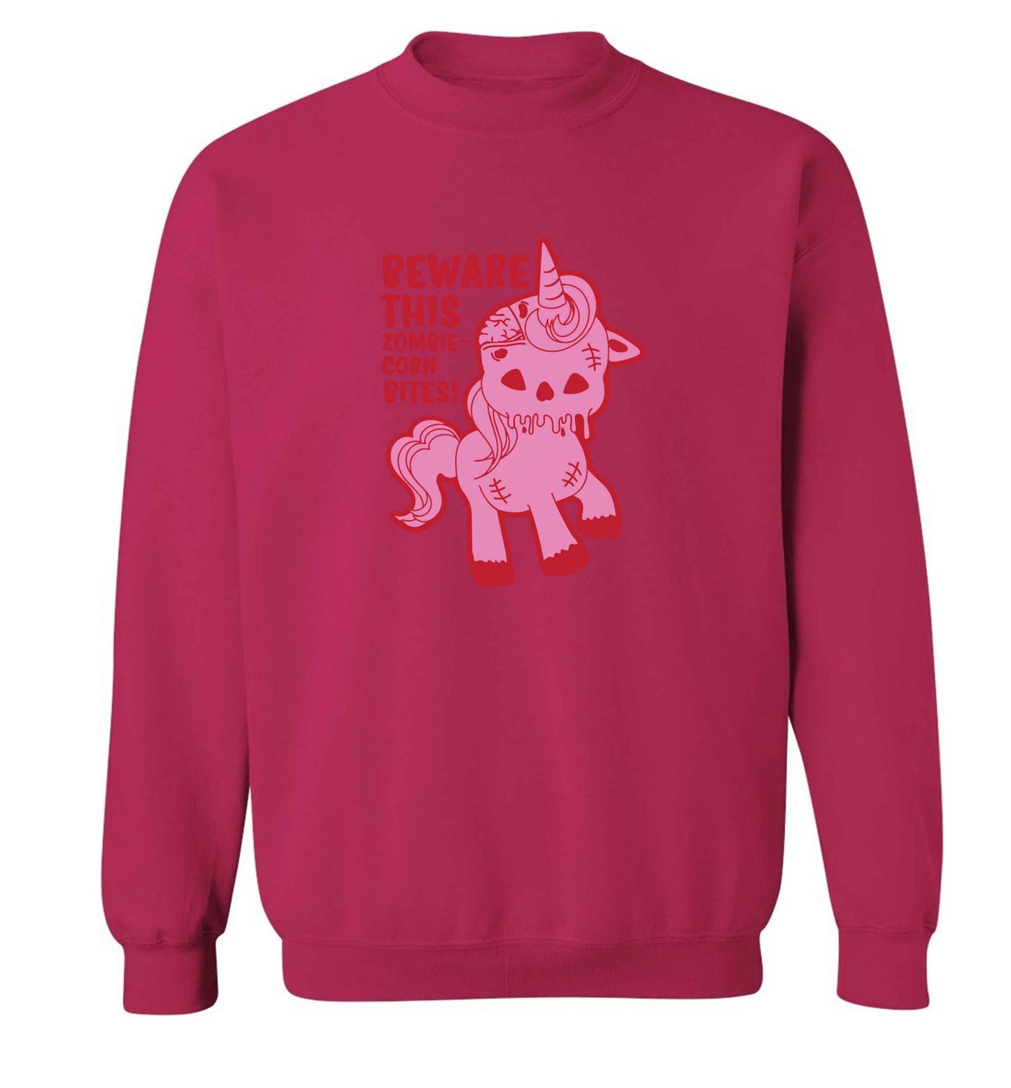 Beware this zombiecorn bites adult's unisex pink sweater 2XL