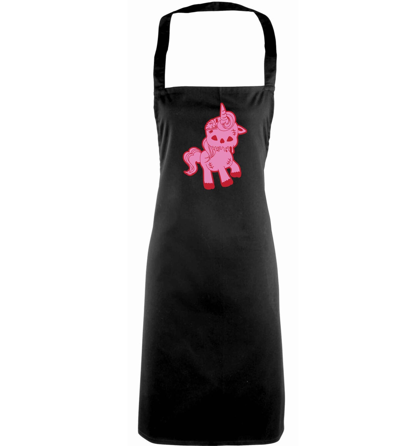 Zombie unicorn zombiecorn adults black apron