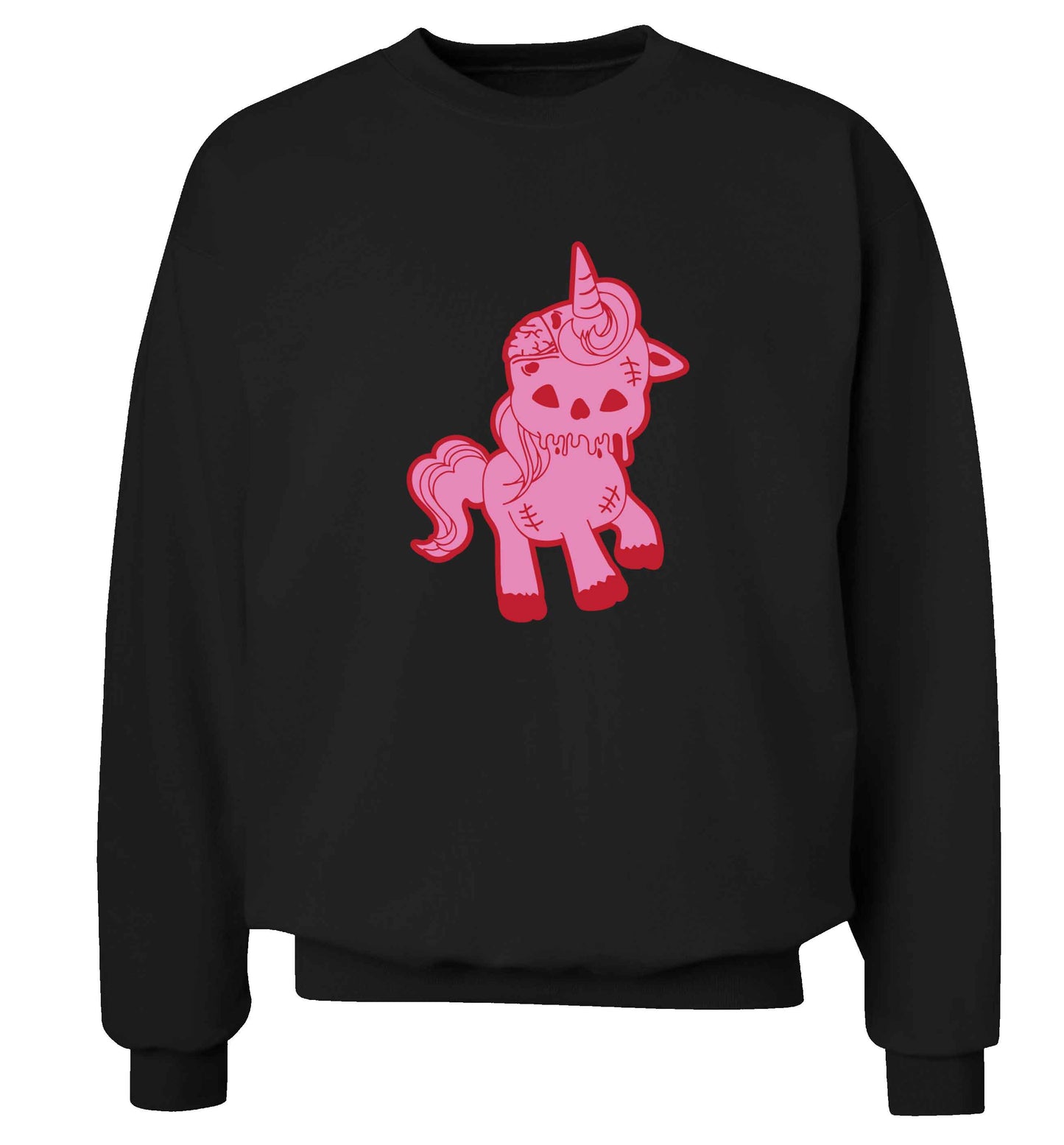 Zombie unicorn zombiecorn adult's unisex black sweater 2XL