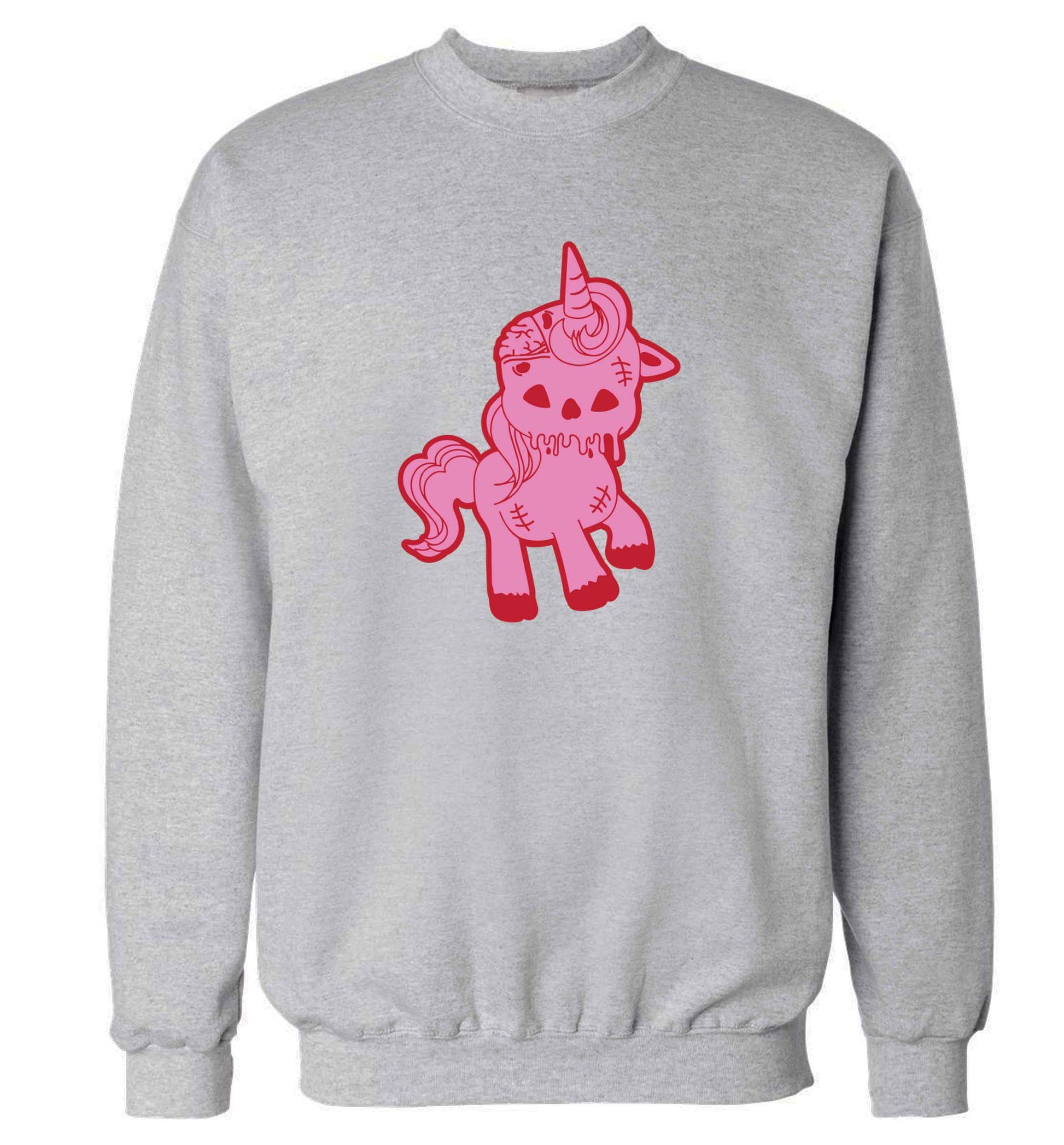 Zombie unicorn zombiecorn adult's unisex grey sweater 2XL