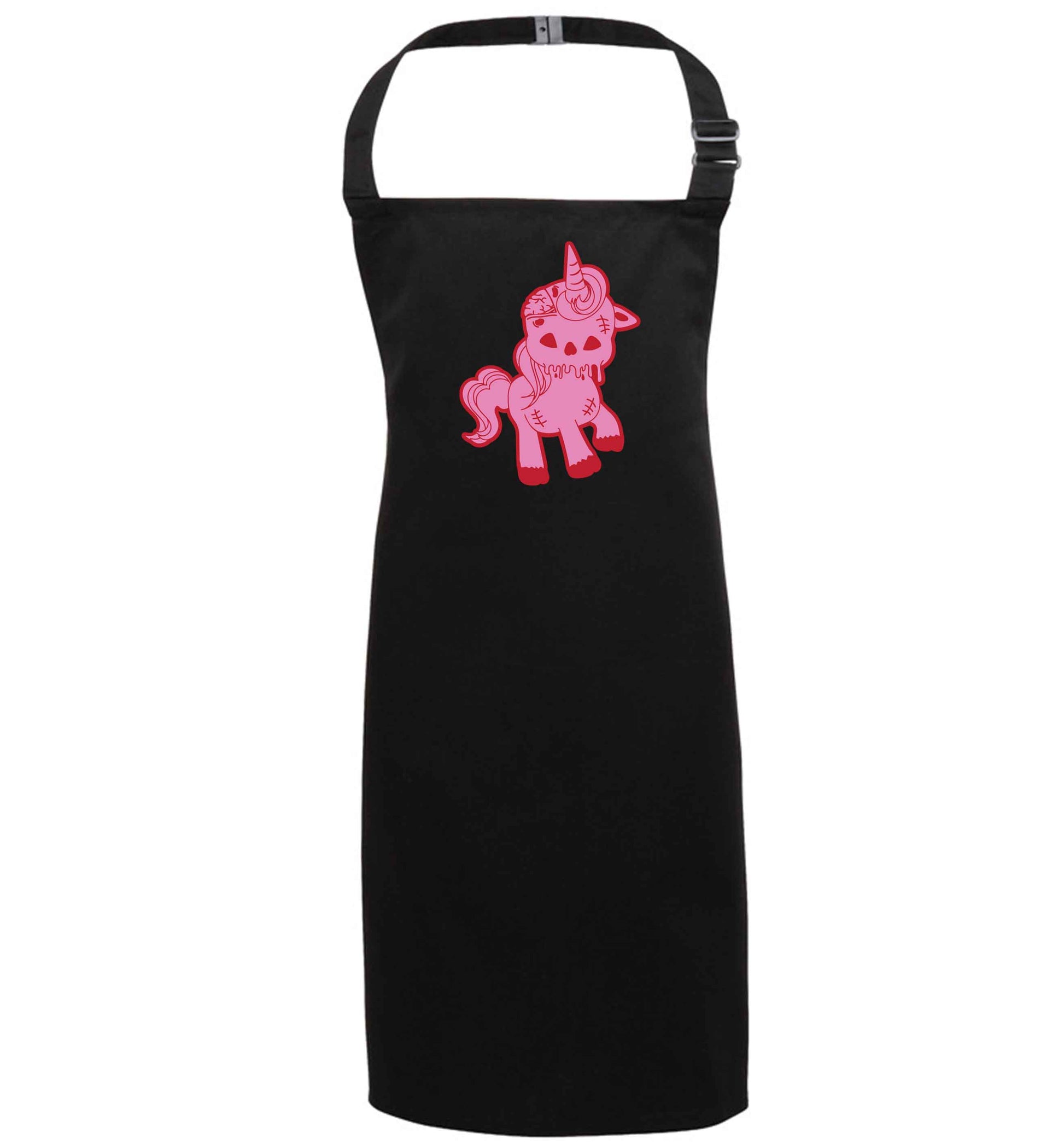 Zombie unicorn zombiecorn black apron 7-10 years