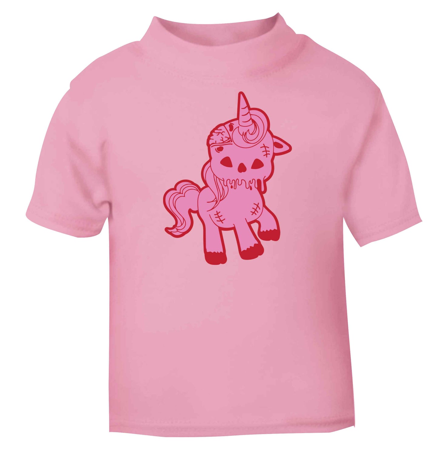 Zombie unicorn zombiecorn light pink baby toddler Tshirt 2 Years