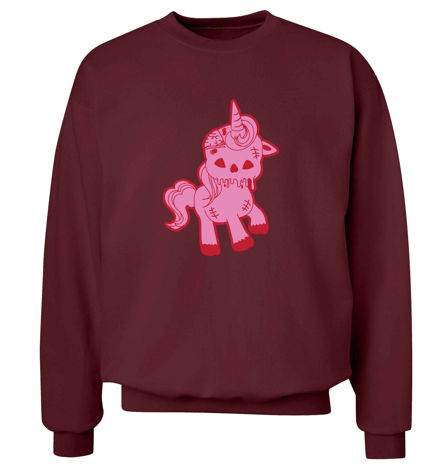 Zombie unicorn zombiecorn adult's unisex maroon sweater 2XL
