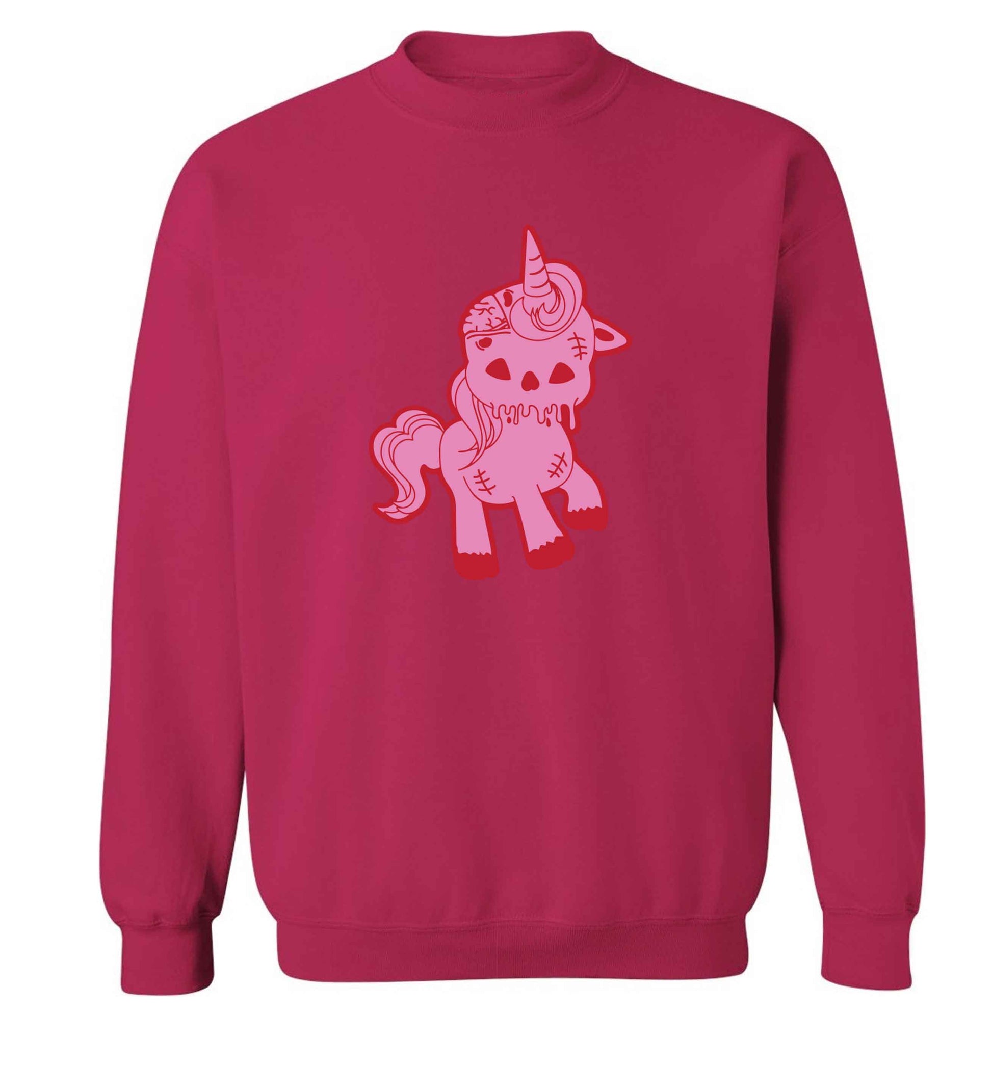 Zombie unicorn zombiecorn adult's unisex pink sweater 2XL
