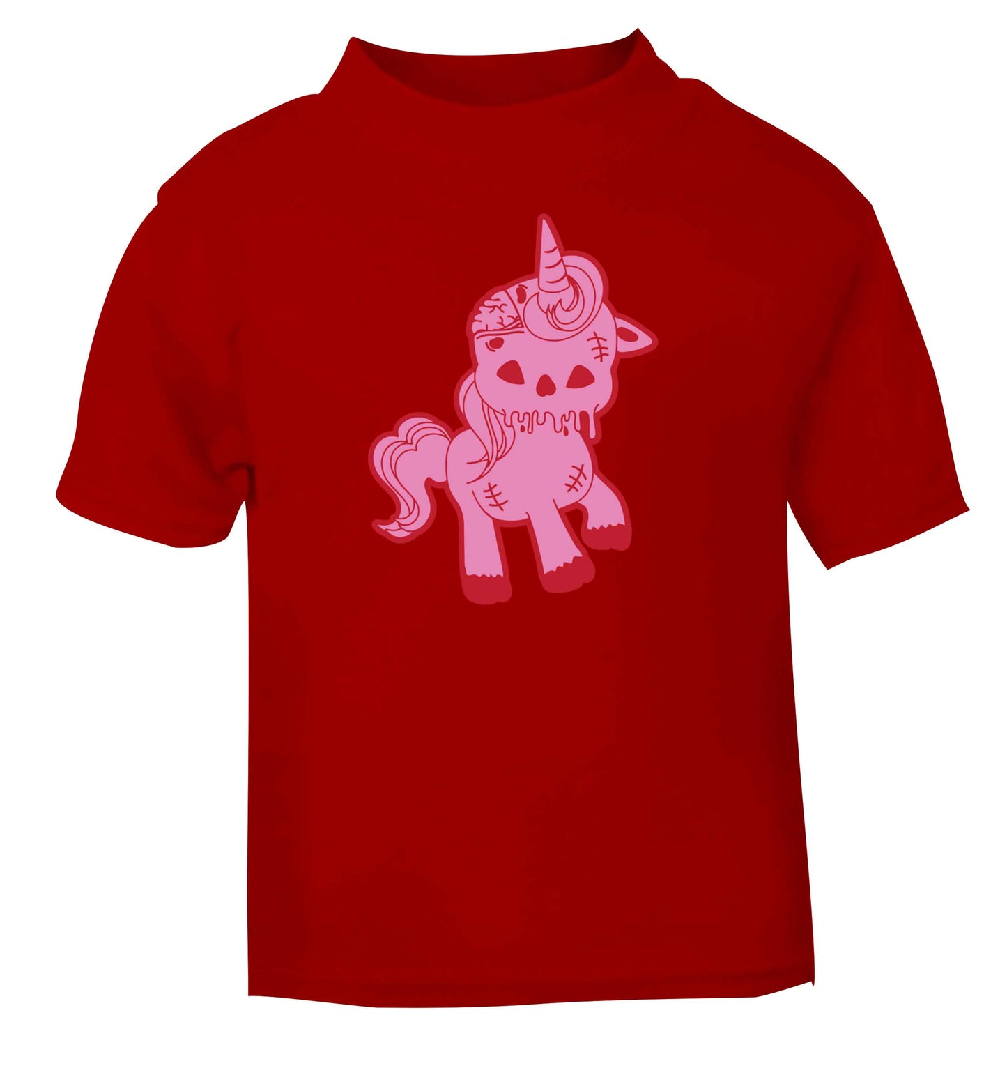 Zombie unicorn zombiecorn red baby toddler Tshirt 2 Years