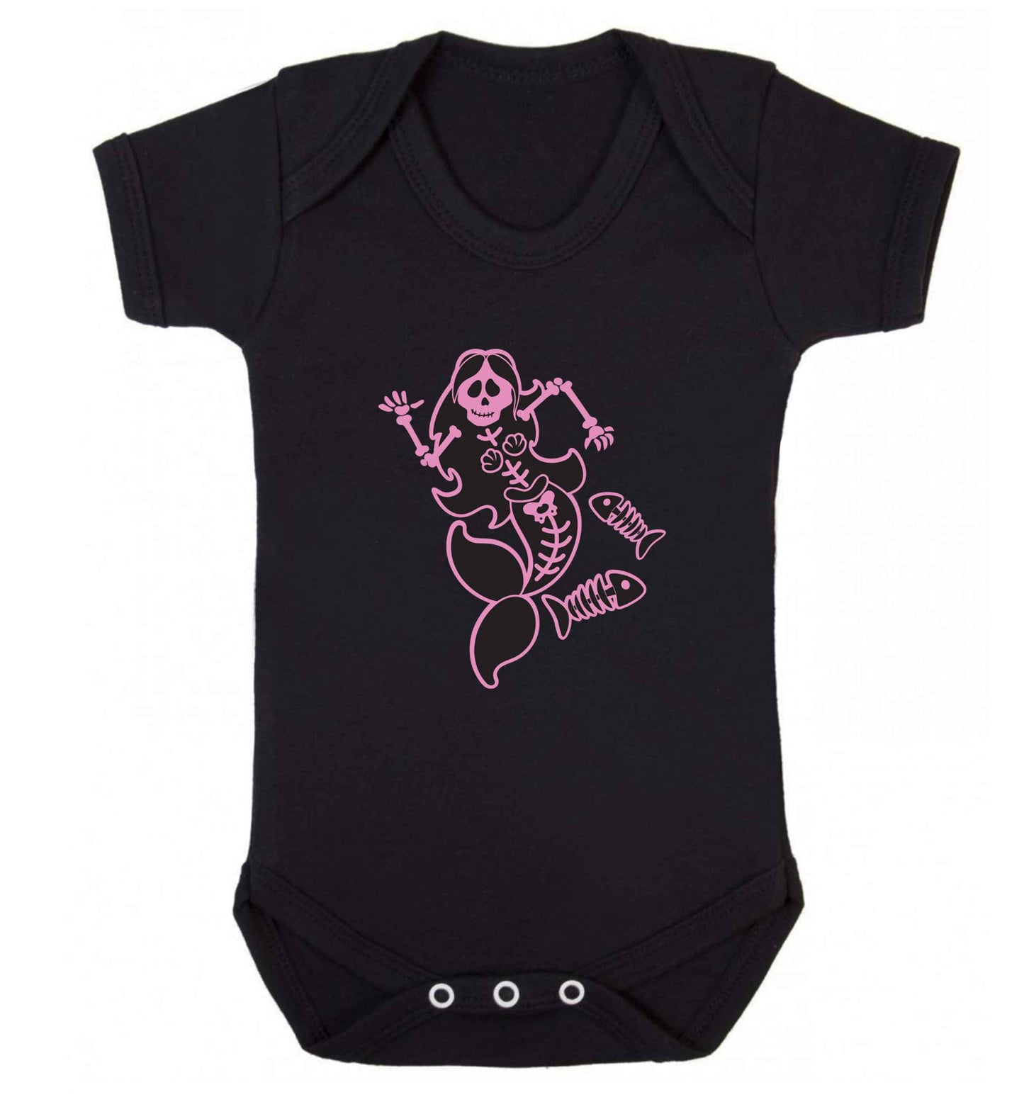 Skeleton mermaid baby vest black 18-24 months