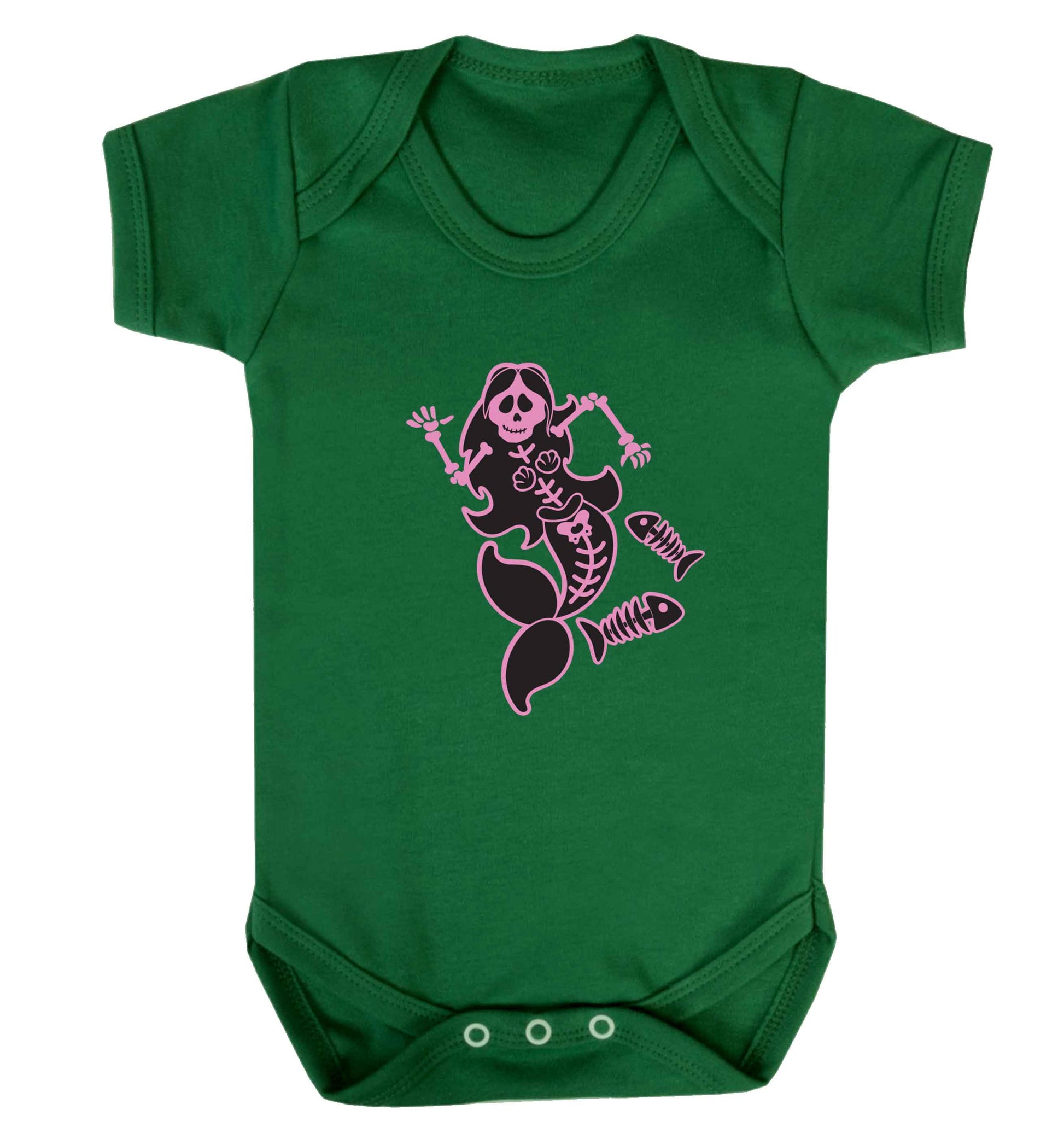Skeleton mermaid baby vest green 18-24 months