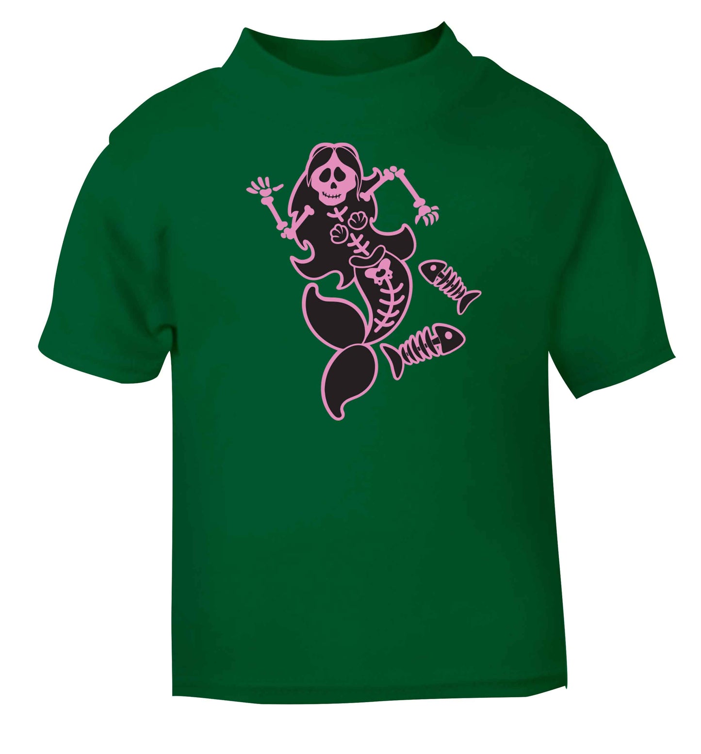 Skeleton mermaid green baby toddler Tshirt 2 Years