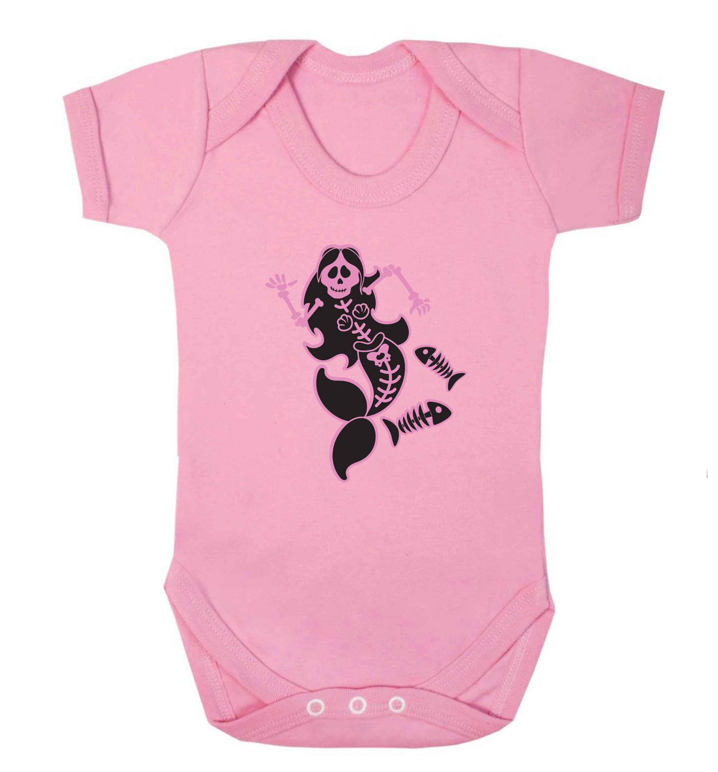 Skeleton mermaid baby vest pale pink 18-24 months