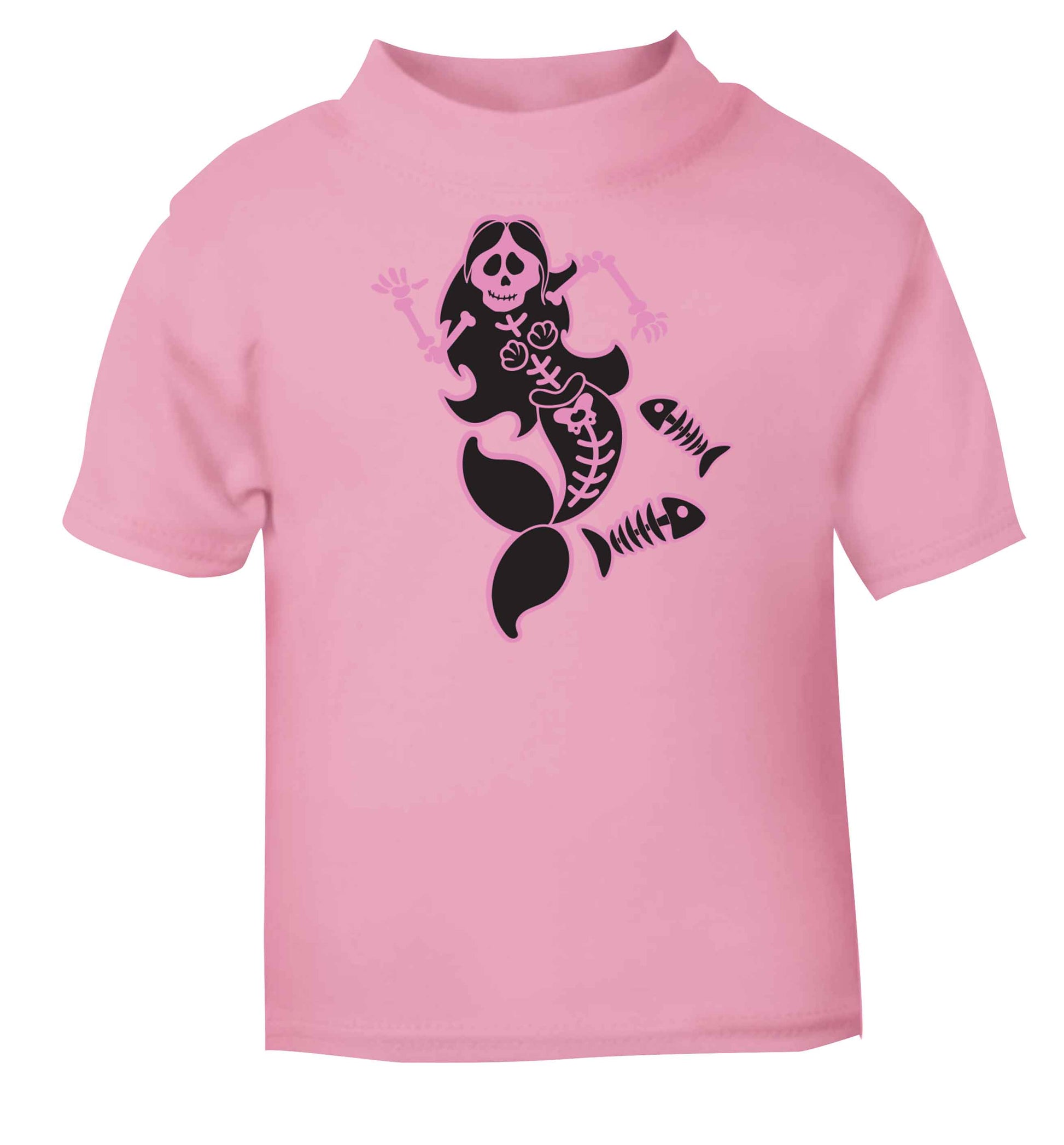 Skeleton mermaid light pink baby toddler Tshirt 2 Years