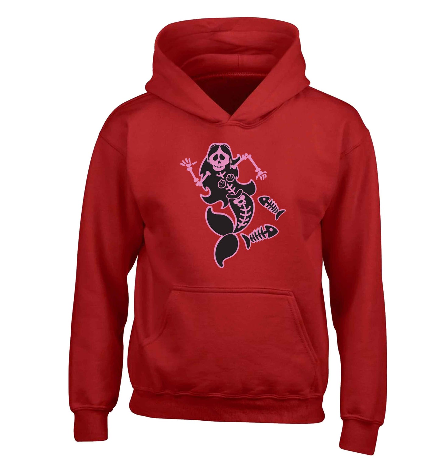 Skeleton mermaid children's red hoodie 12-13 Years