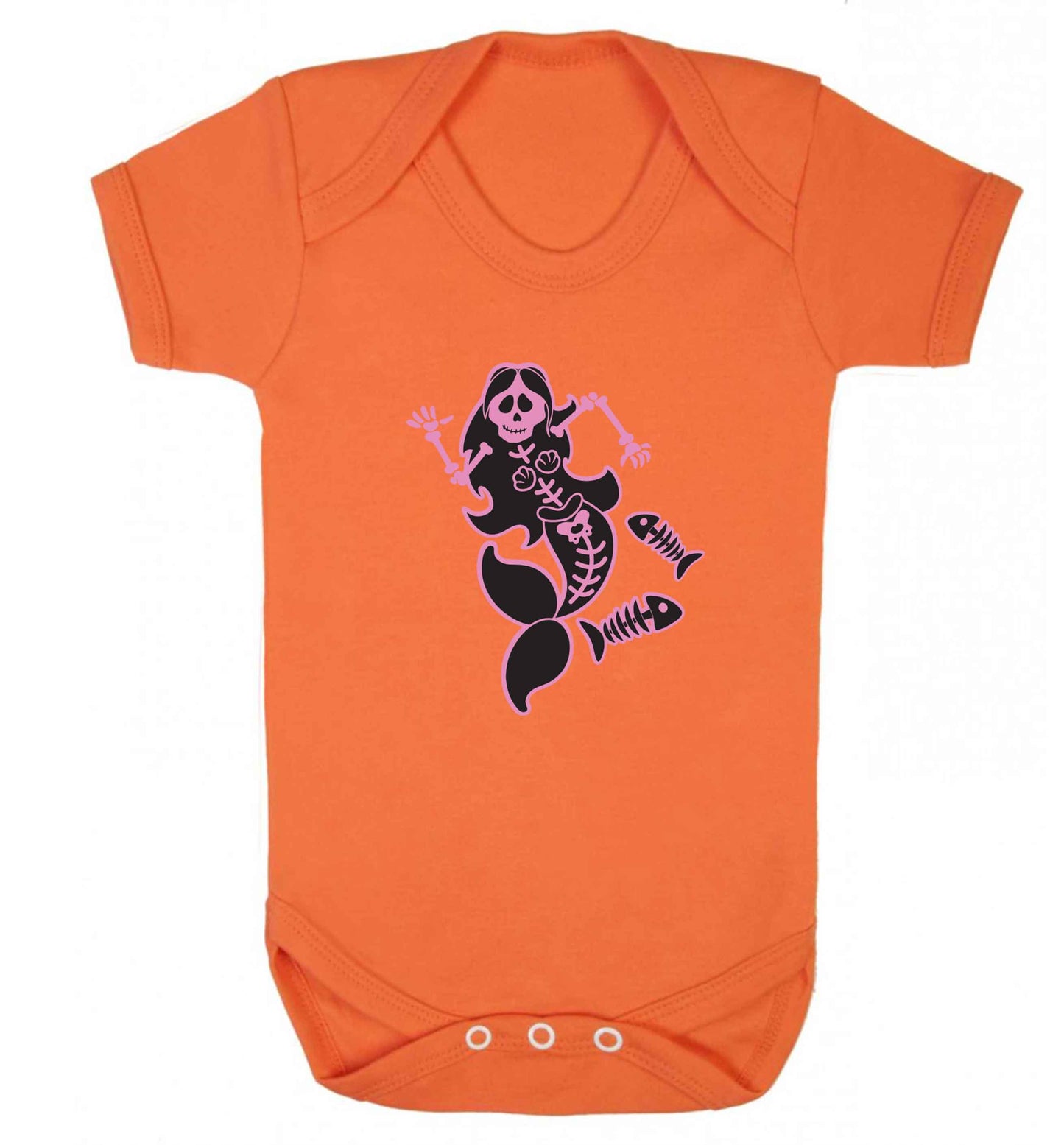 Skeleton mermaid baby vest orange 18-24 months