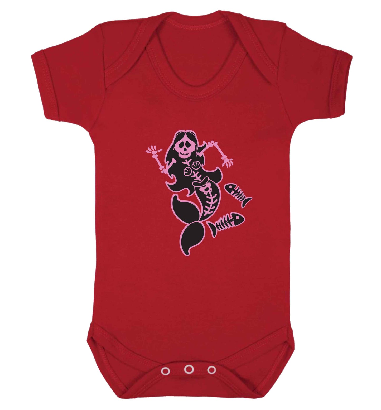 Skeleton mermaid baby vest red 18-24 months