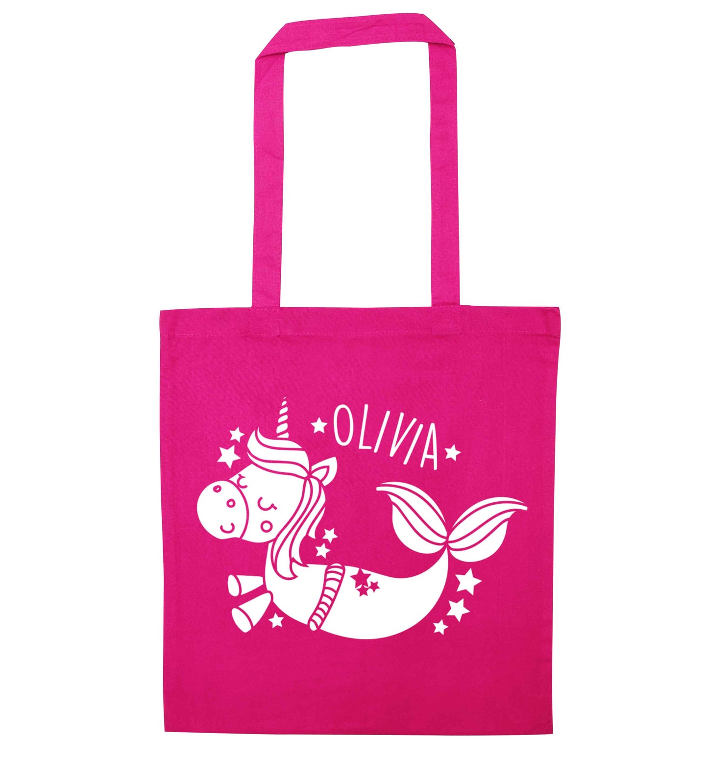 Unicorn mermaid - any name pink tote bag