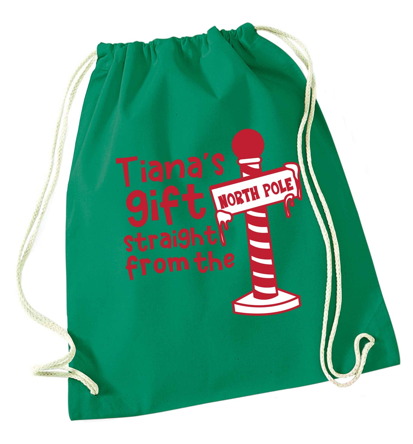 Merry Christmas green drawstring bag