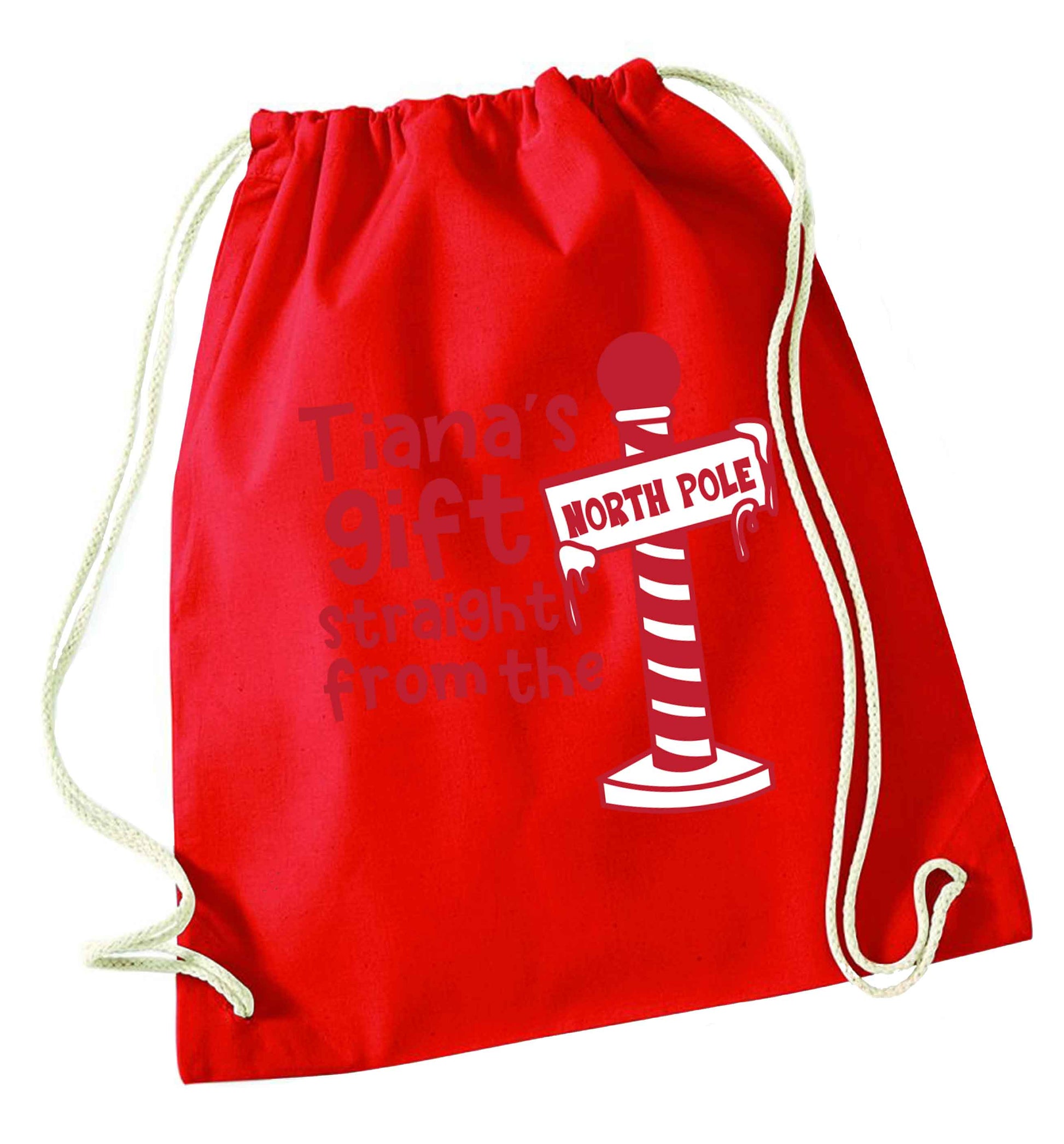Merry Christmas red drawstring bag 