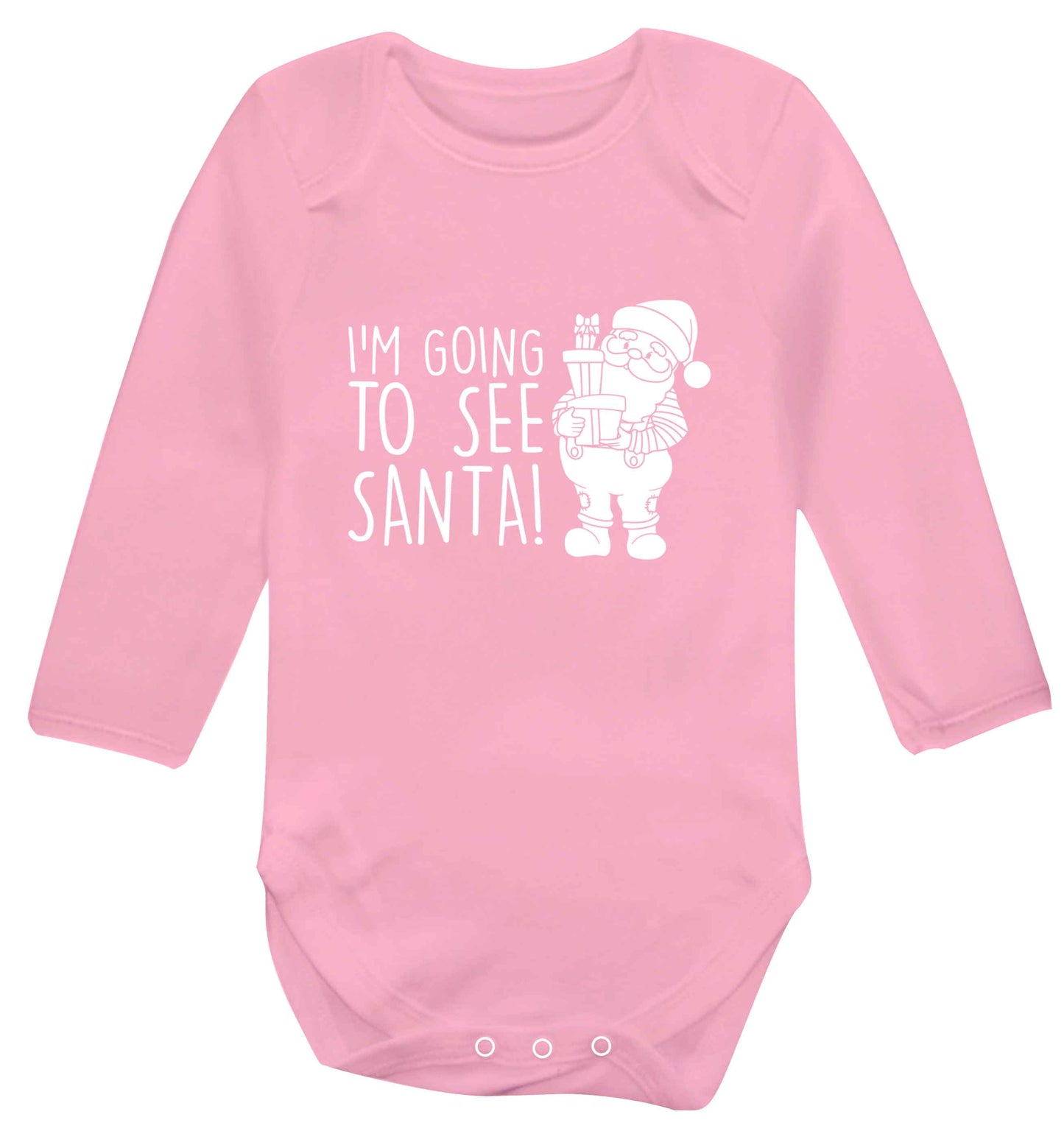Merry Christmas baby vest long sleeved pale pink 6-12 months