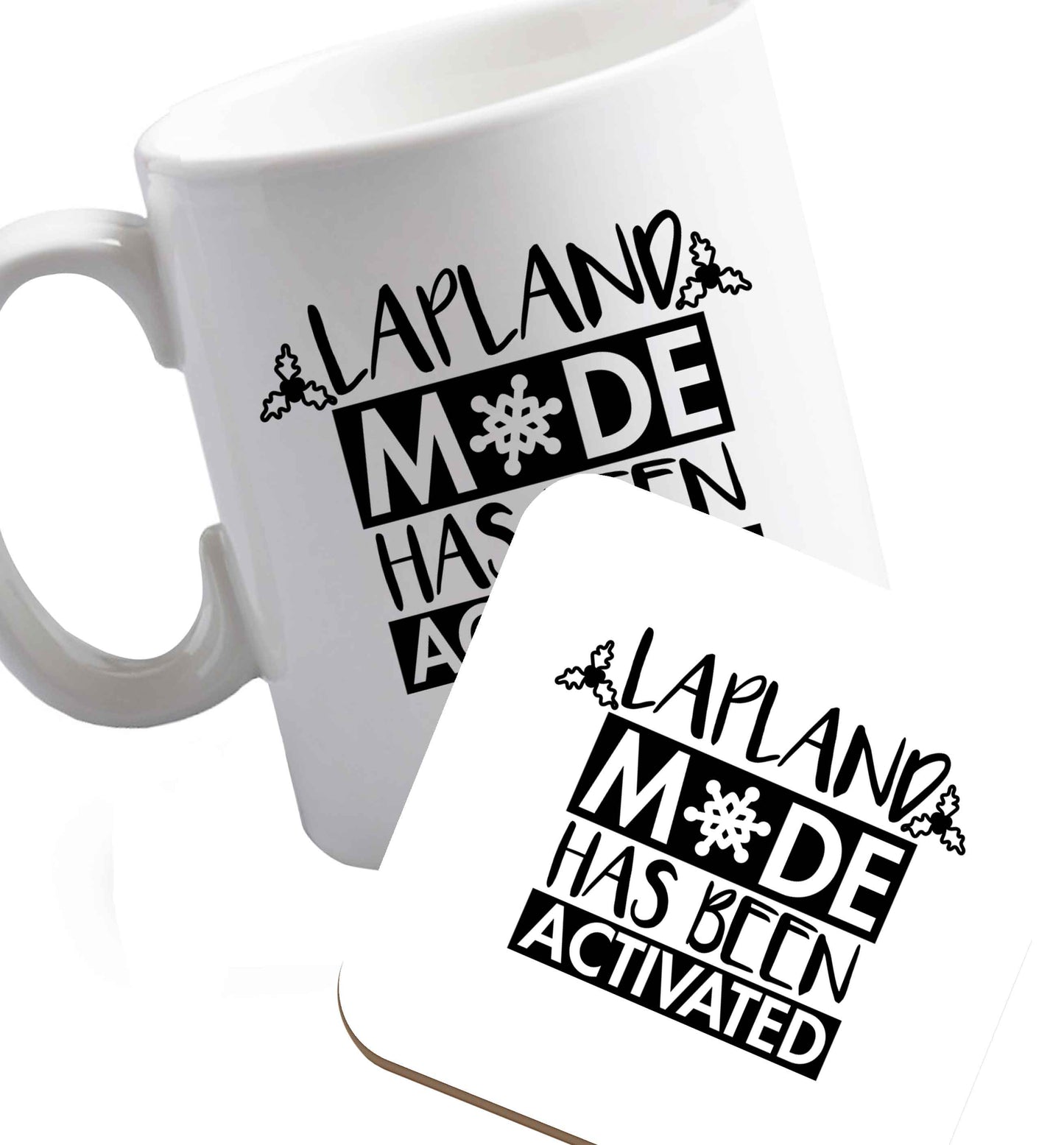 10 oz Favourite Type Pan Pancake ceramic mug and coaster set right handed