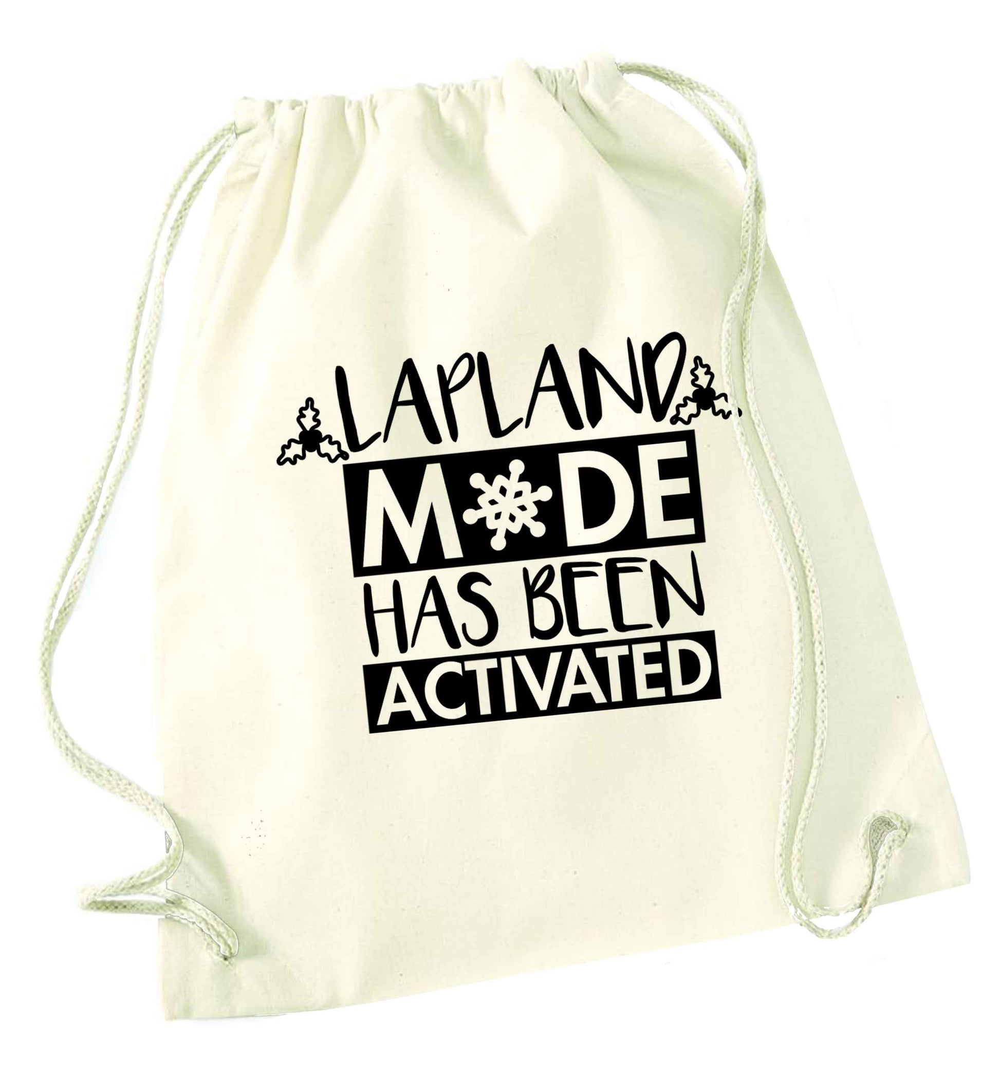 Merry Christmas natural drawstring bag