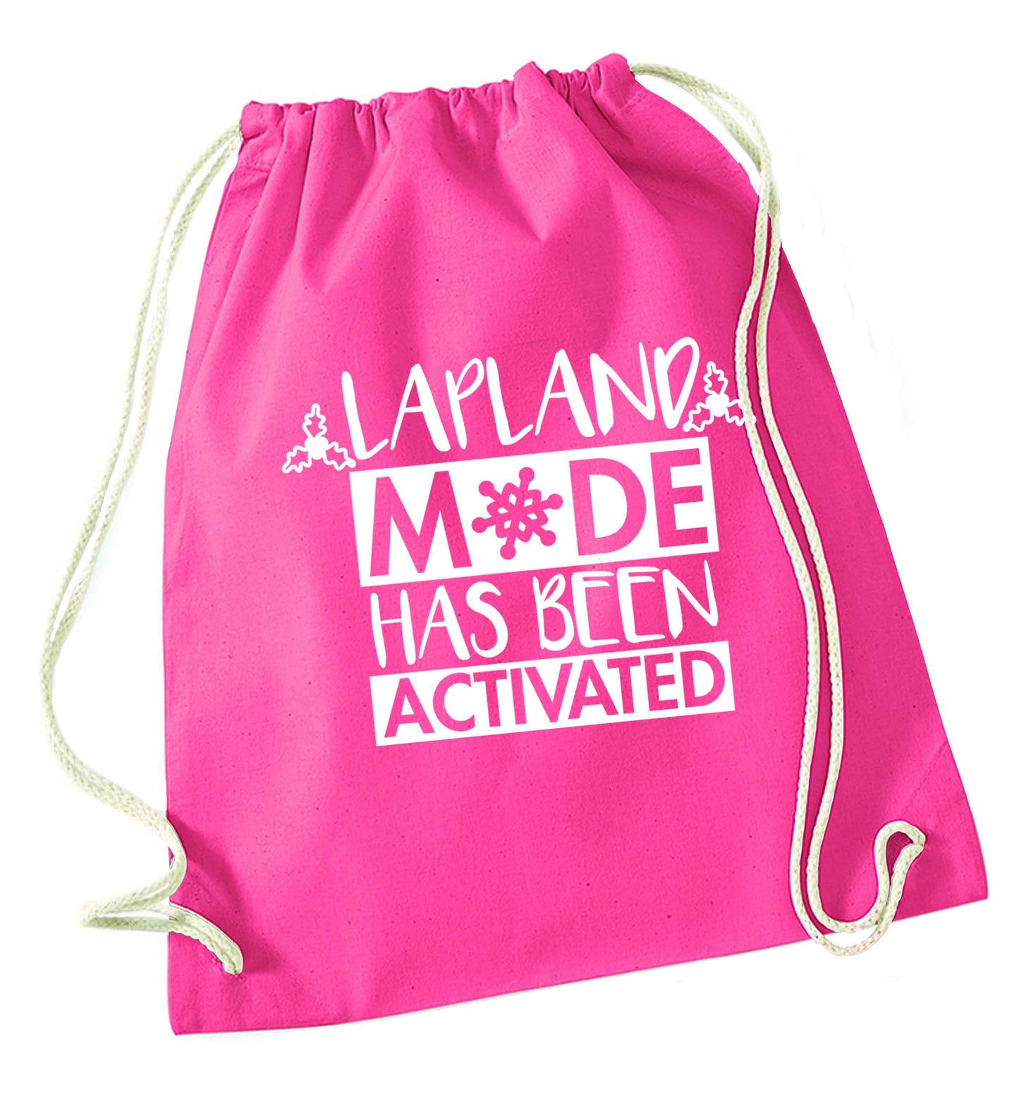 Merry Christmas pink drawstring bag